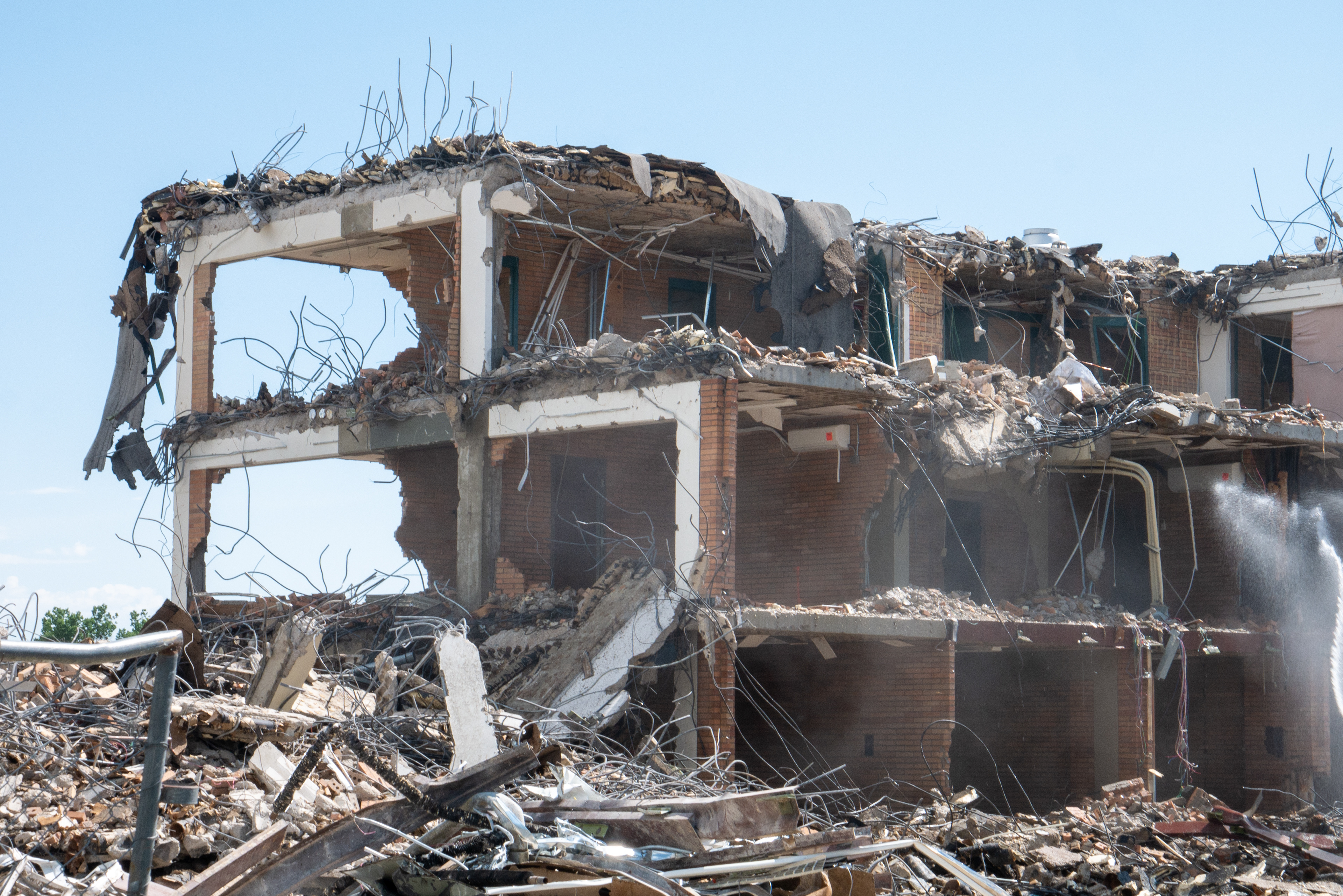 Partial demolition of the NW wing
