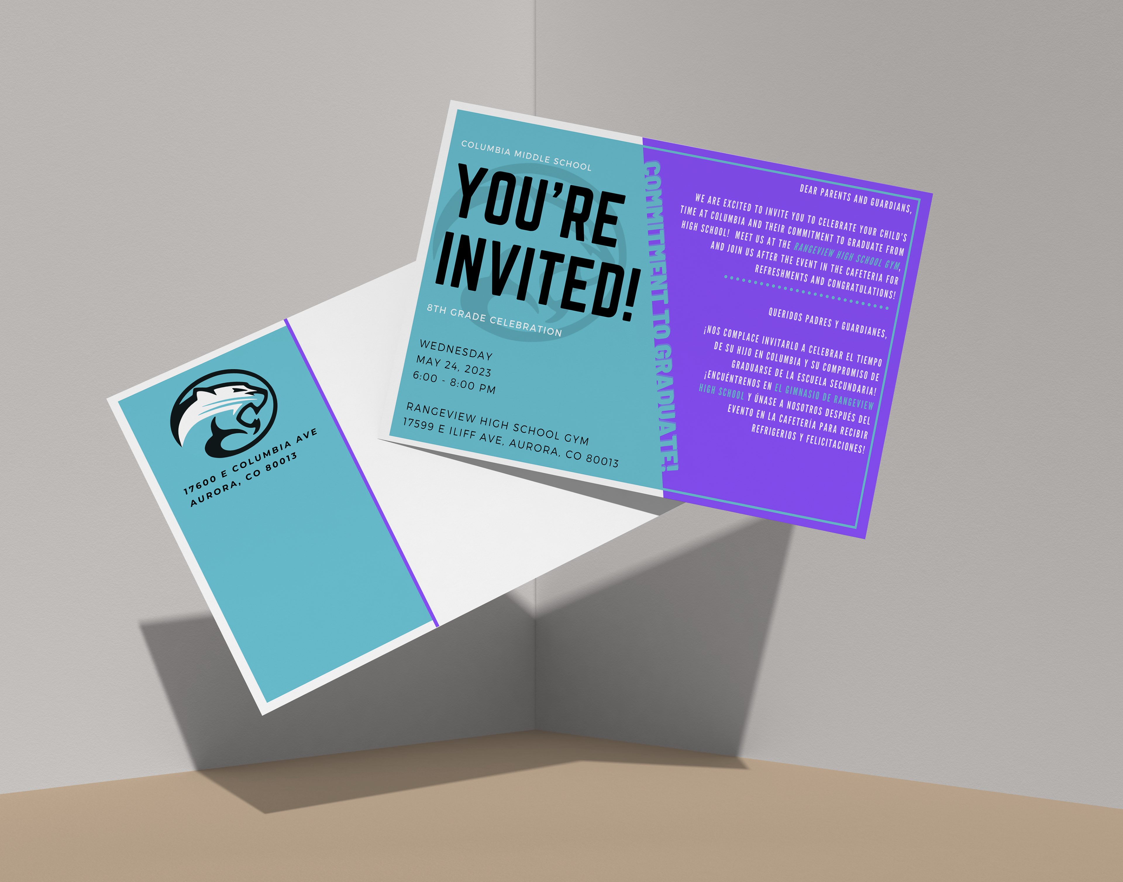 Middle School Graduation Postcard Design
