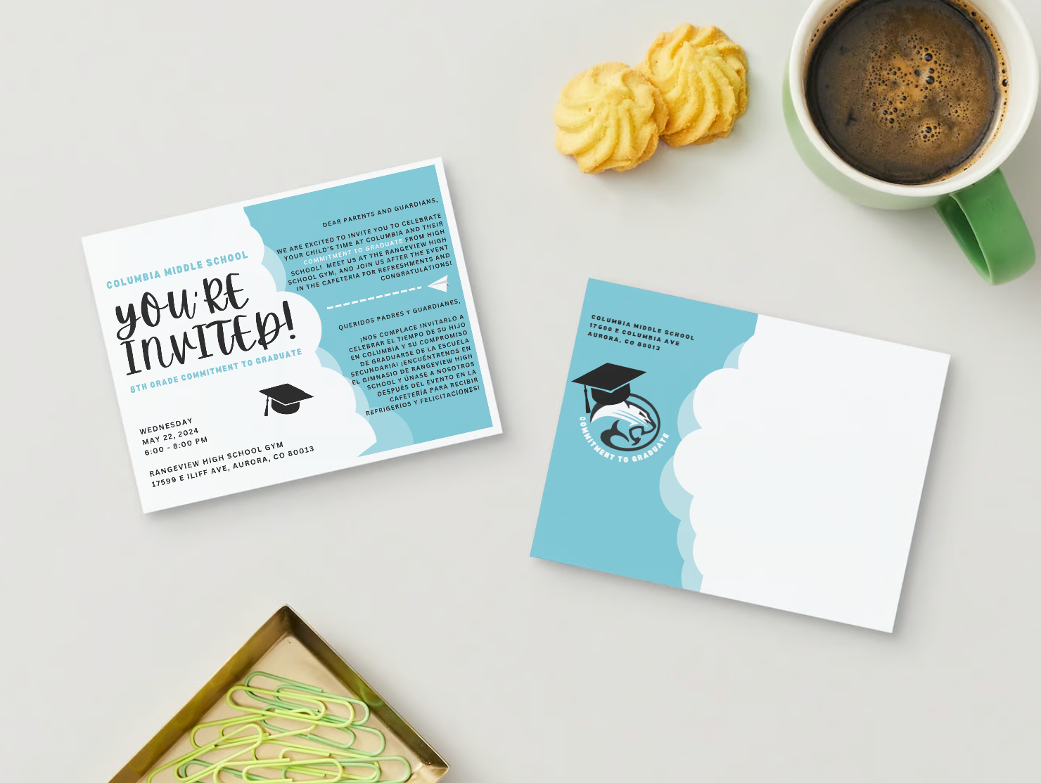 Middle School Graduation Postcard Design