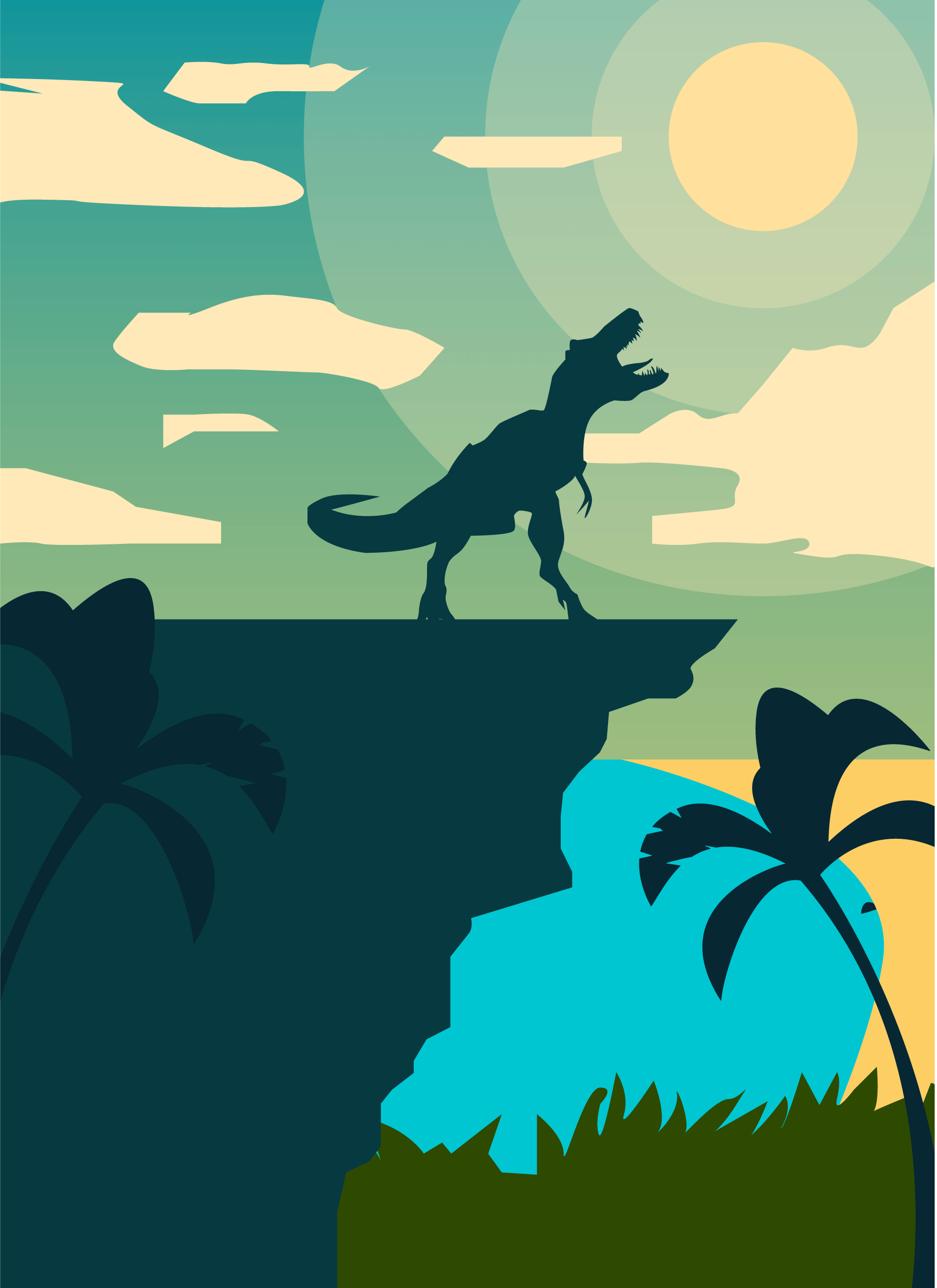 A vectorized Usa Nubar Poster for Jurasssic Park