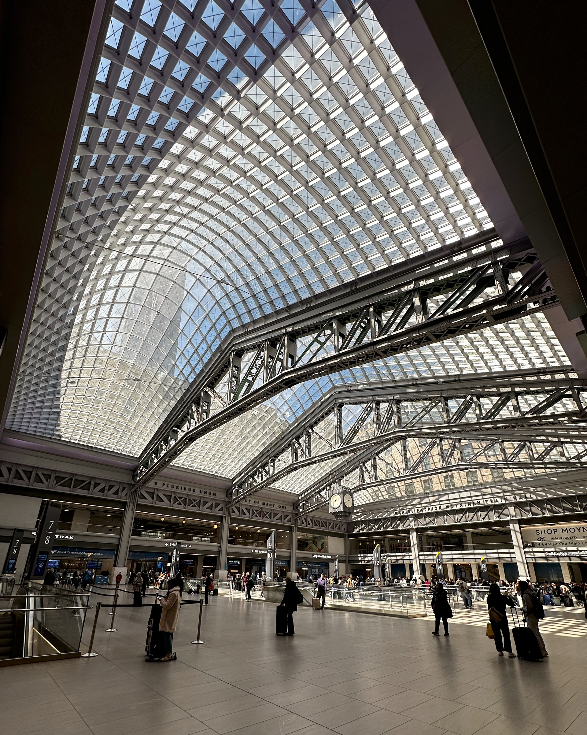 I was departing from Penn Station and I wanted to see this new building: The Moynahan Train Hall covers 1/2 of Penn Station.
