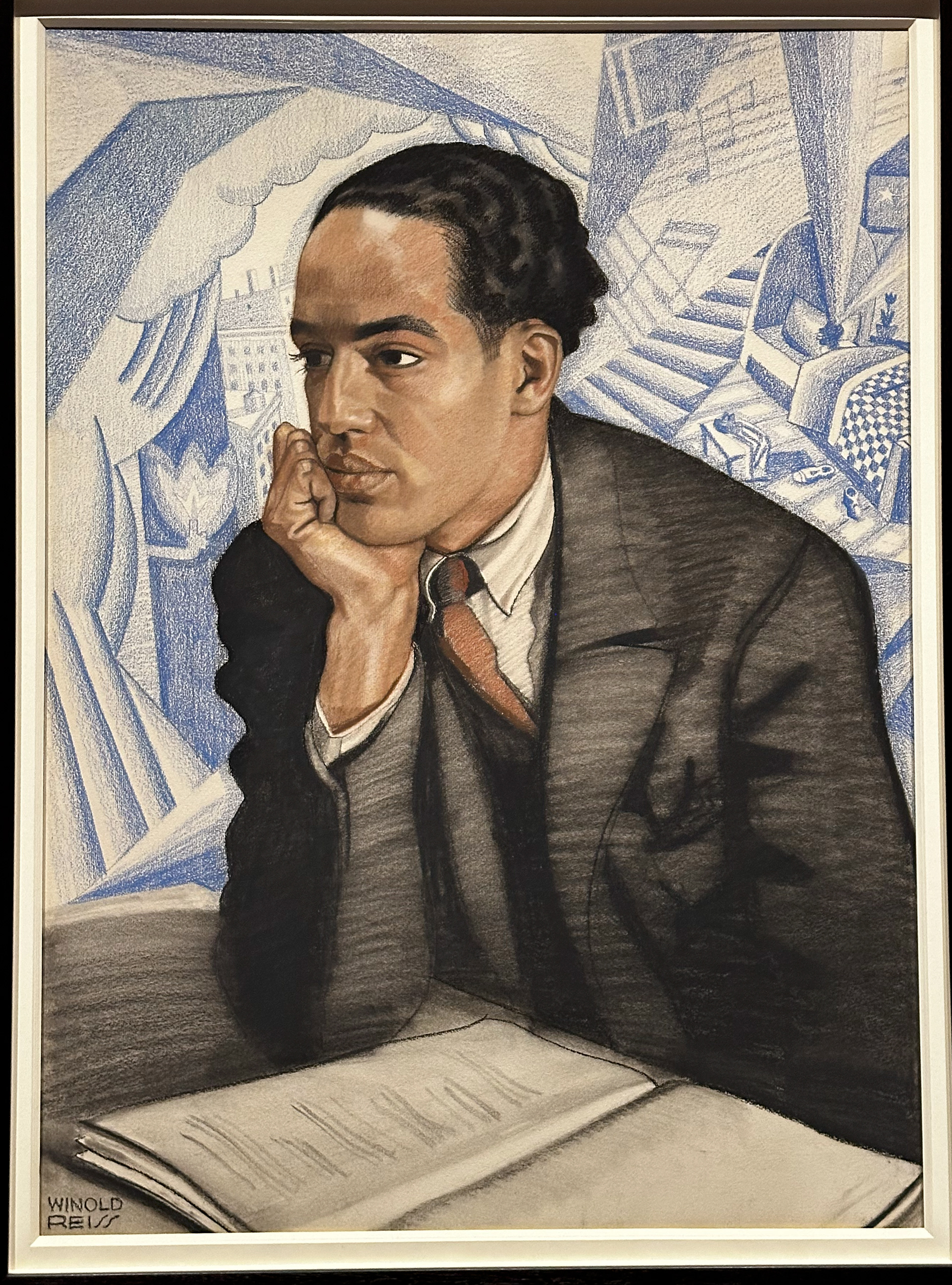 At the Met. Portrait of Langston Hughes.