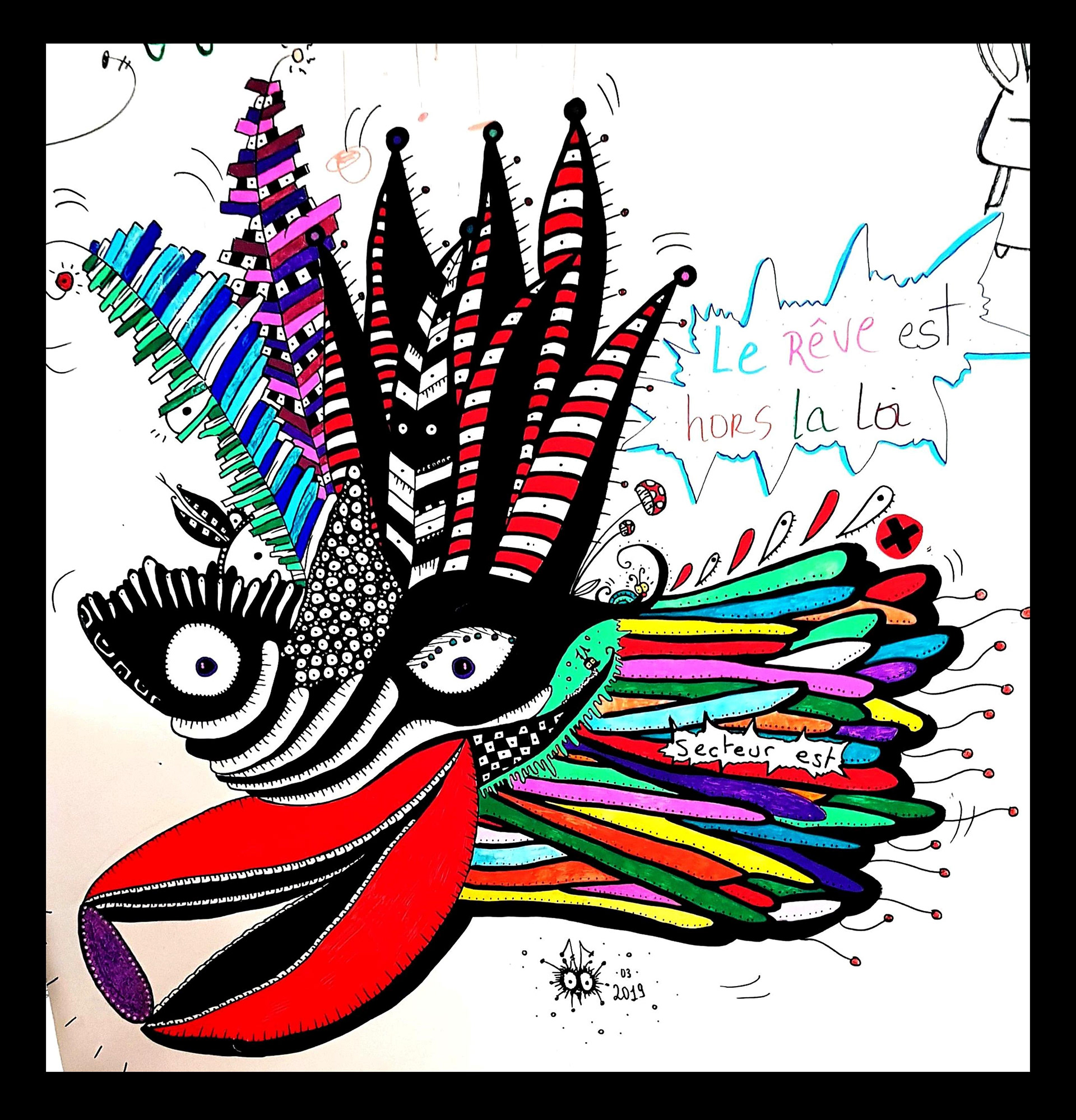 29 - Le rêve est hors-là-loi (promarkers sur mur)