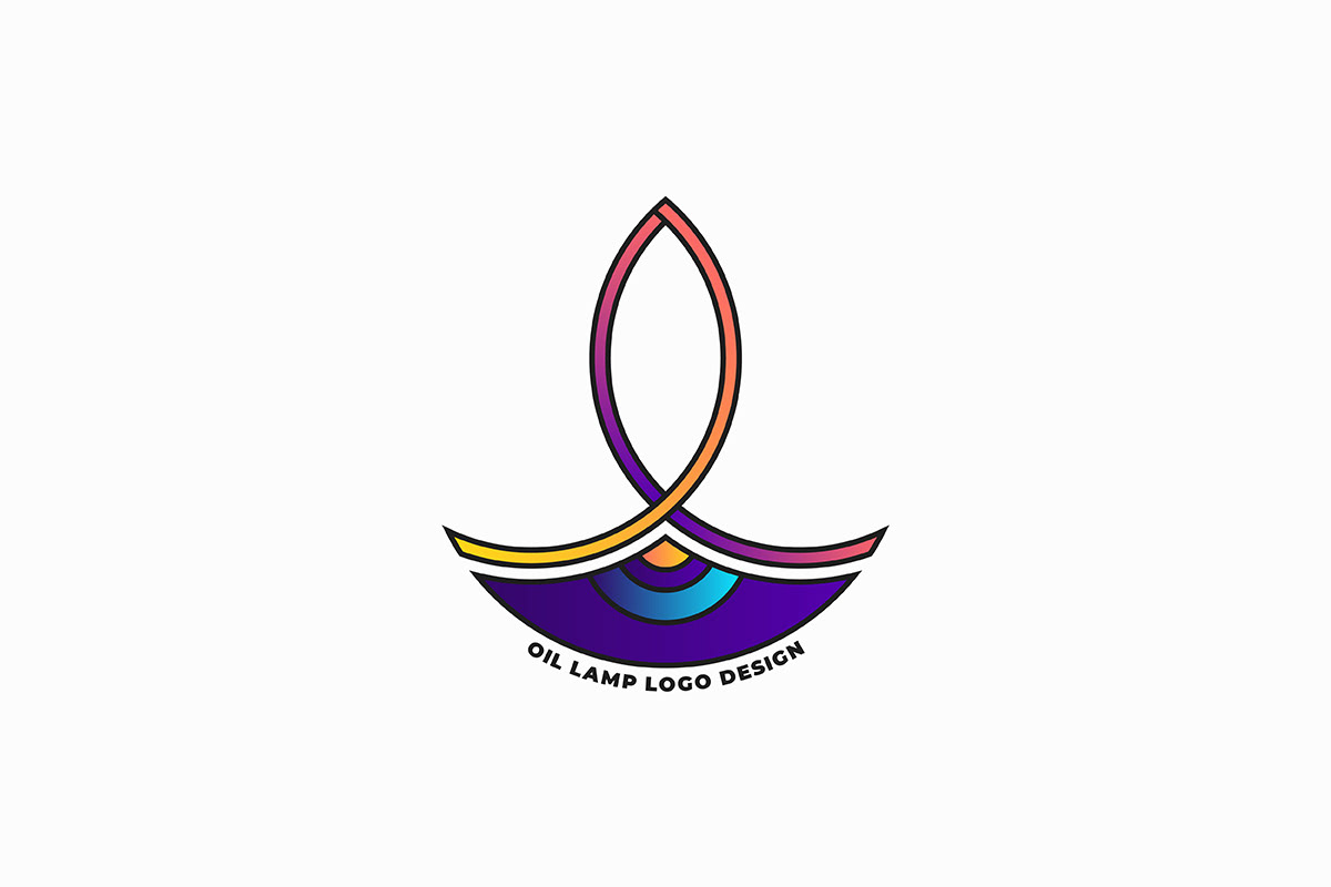 Oil lamp logo design