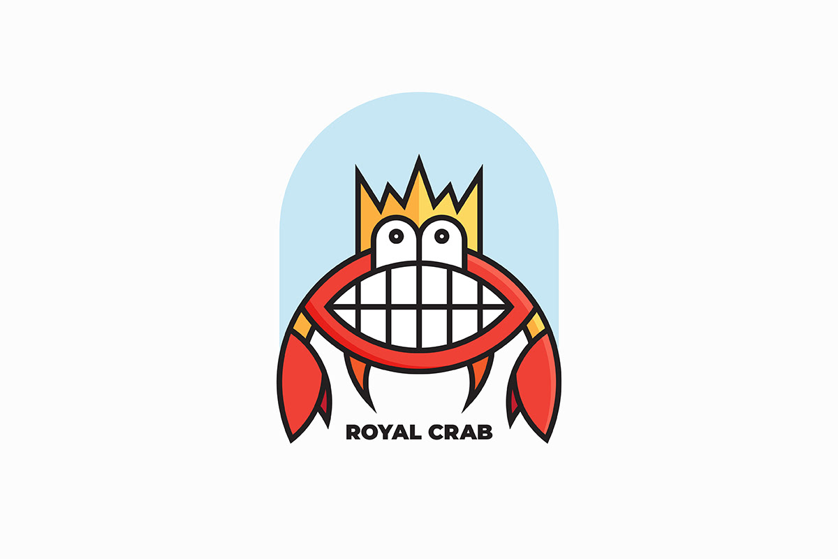 Royal crab logo design