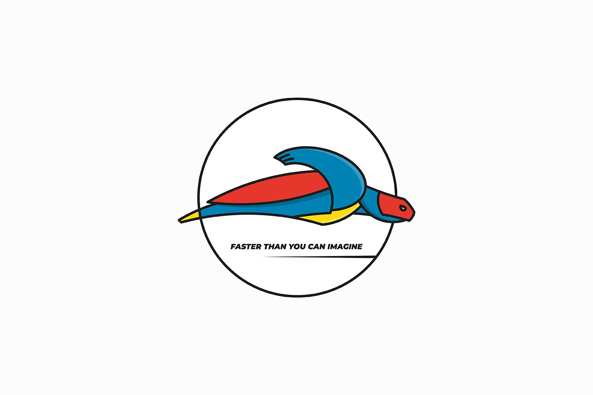 Super turtle logo design
