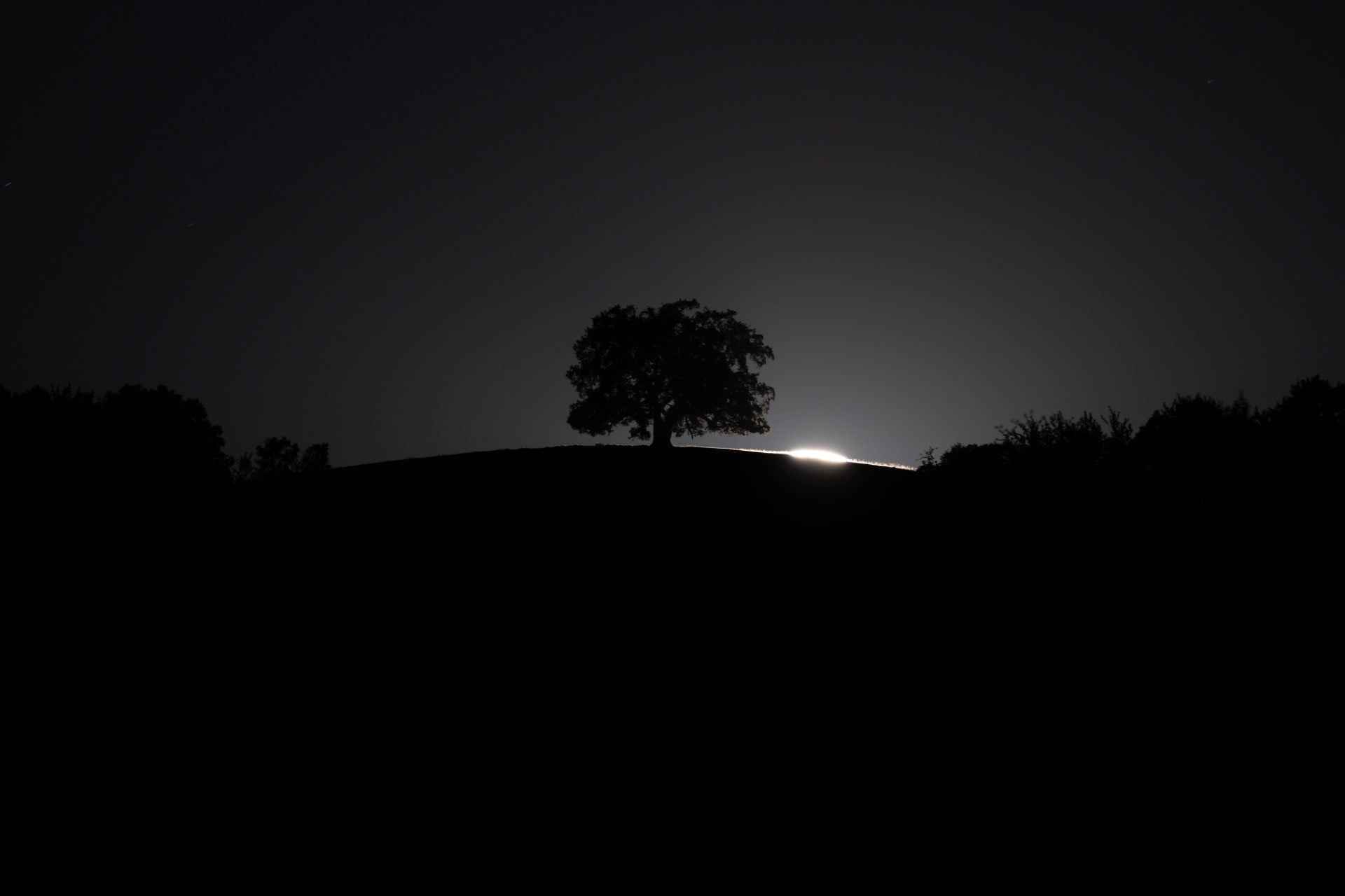 Moonrise and Chêne de Venon - France