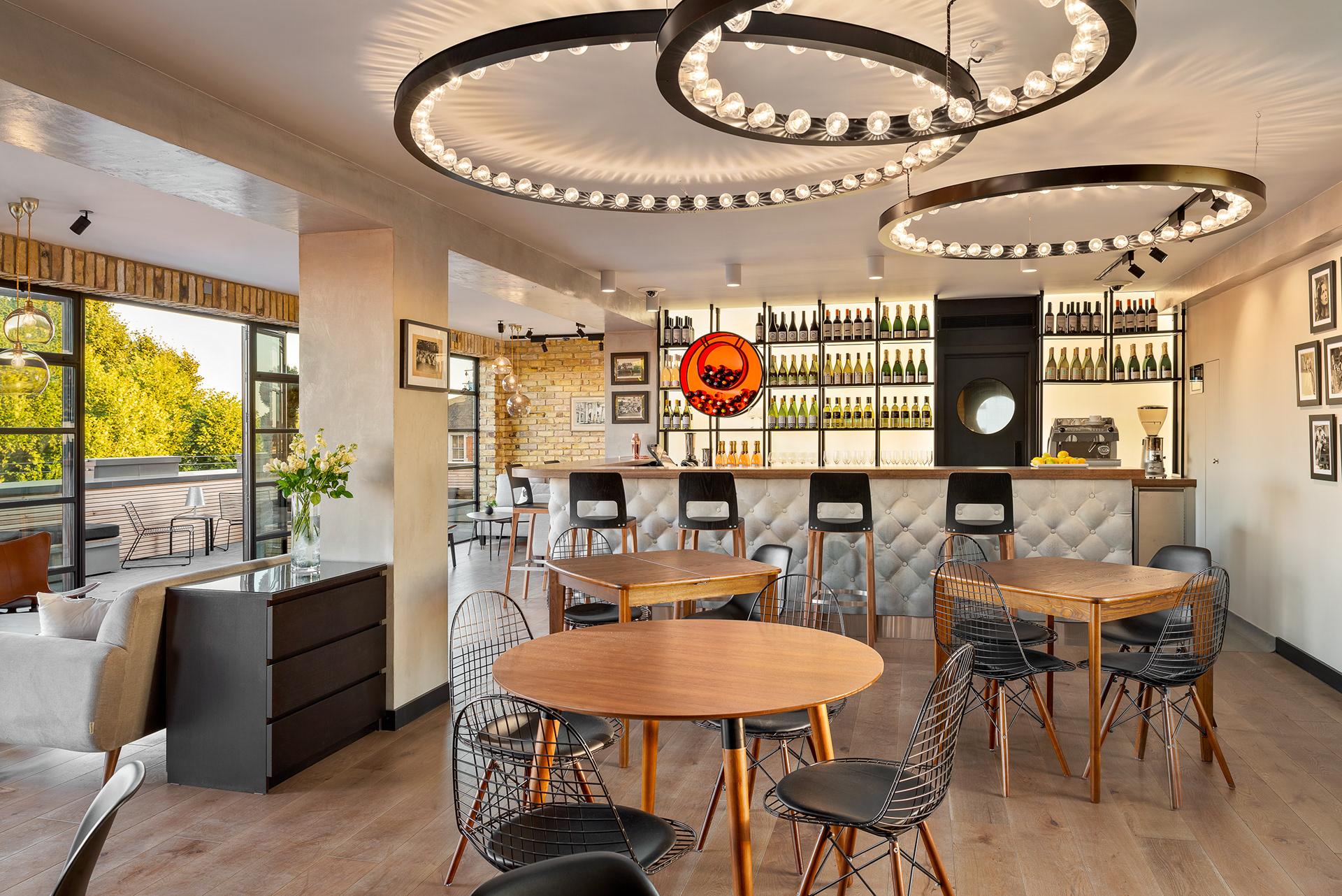 Twickenham Film Studios' private members roof bar. Photography by Marcin Noga.