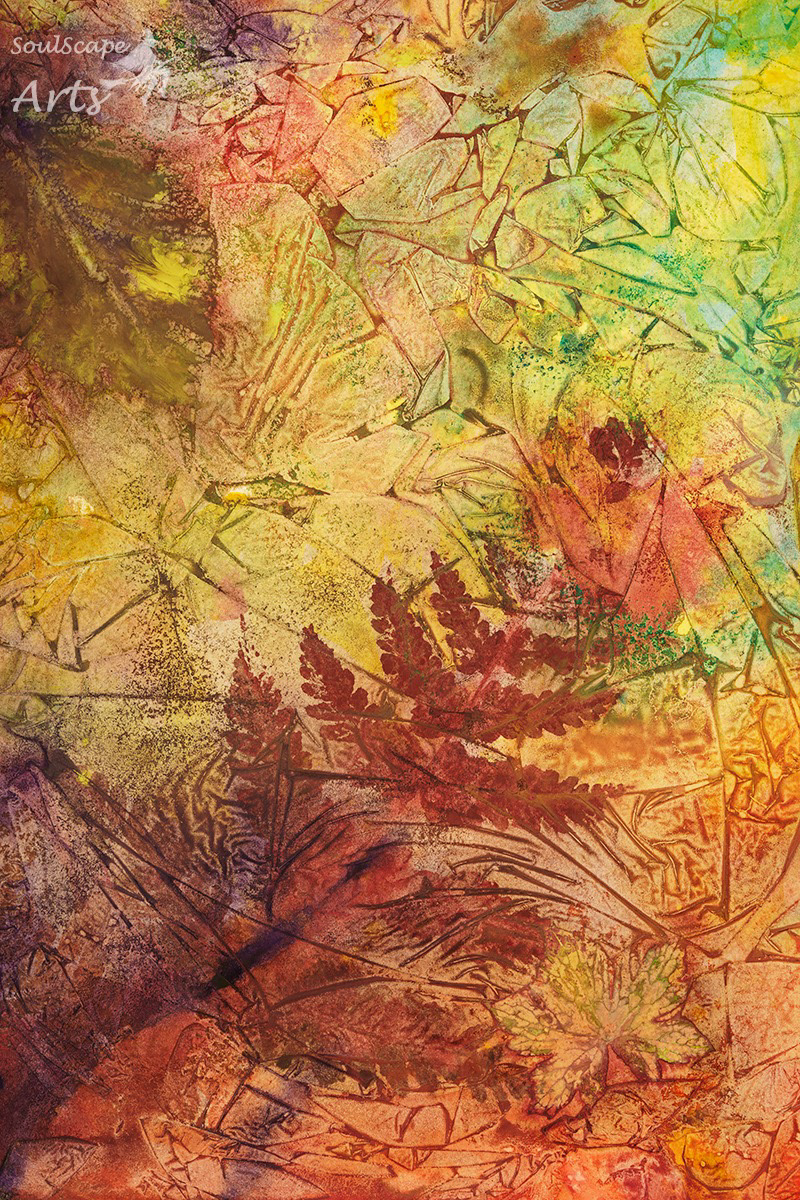 watercolours, inks & cling film