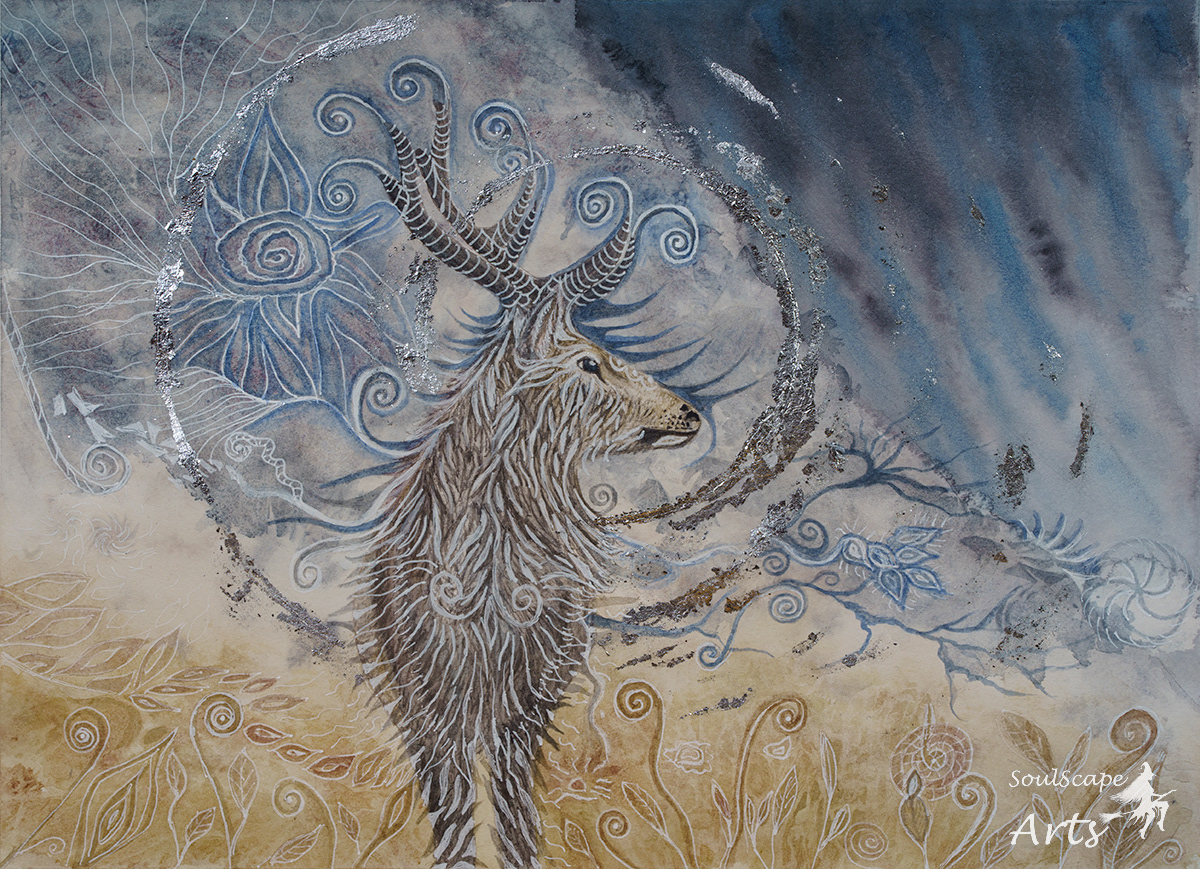 watercolour, ink & gold leaf