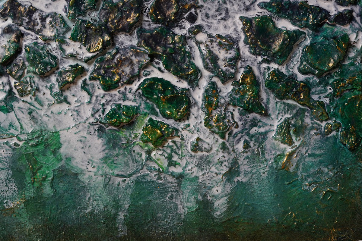 Acrylics, Inks & bark
