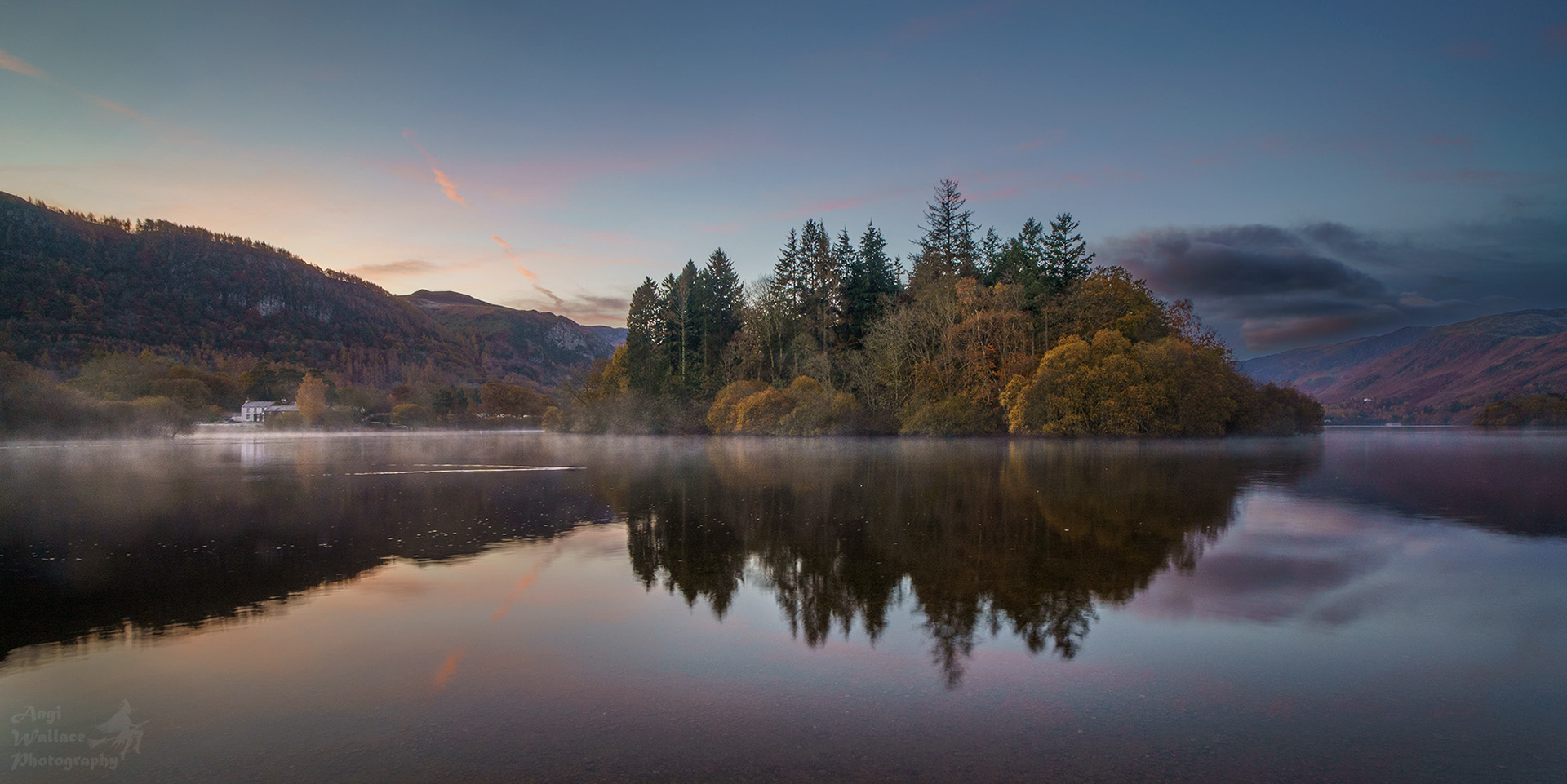 Lord's island on Derwentwater from Strandshag bay