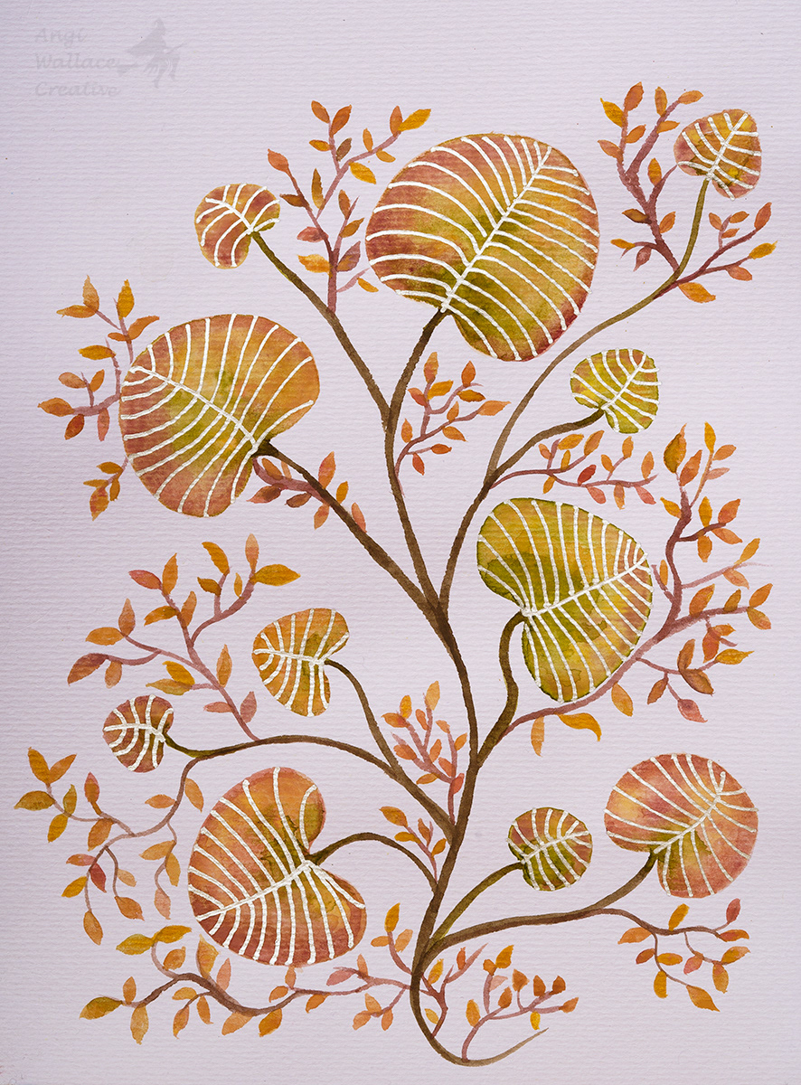 watercolour & gel pen