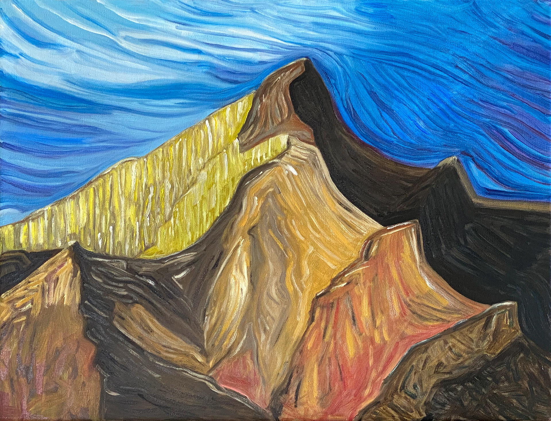 Bukpotae-san 2288m Samjiyon-gun North Korea, 52 x 45cm Oil on canvas (SOLD) 2020