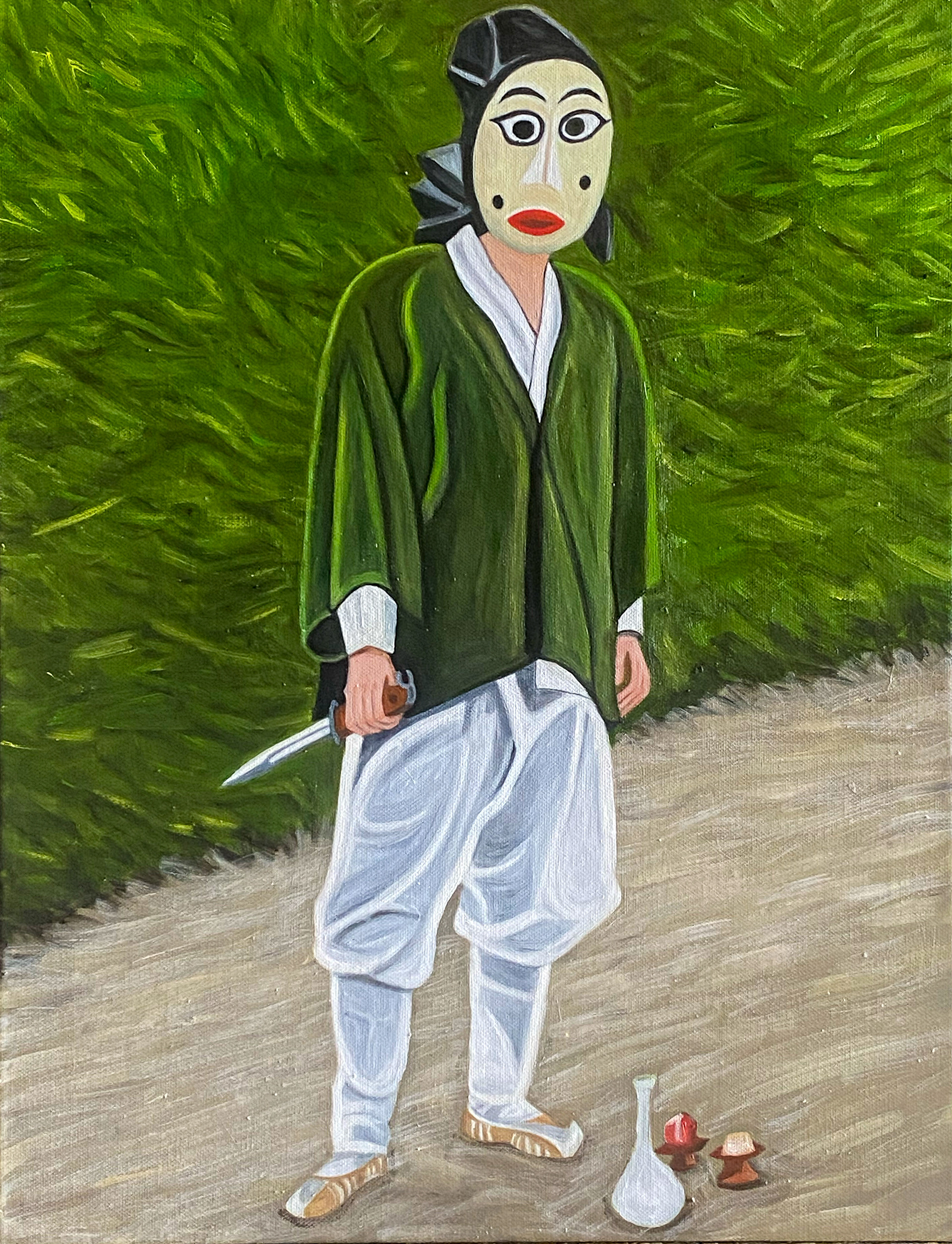 Mask Dancer: A 41 x 53cm Oil on Canvas (September 2024)