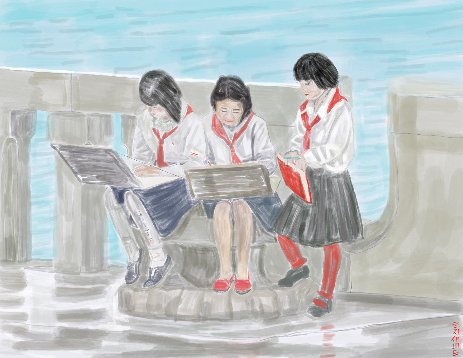 Art students in Pyongyang