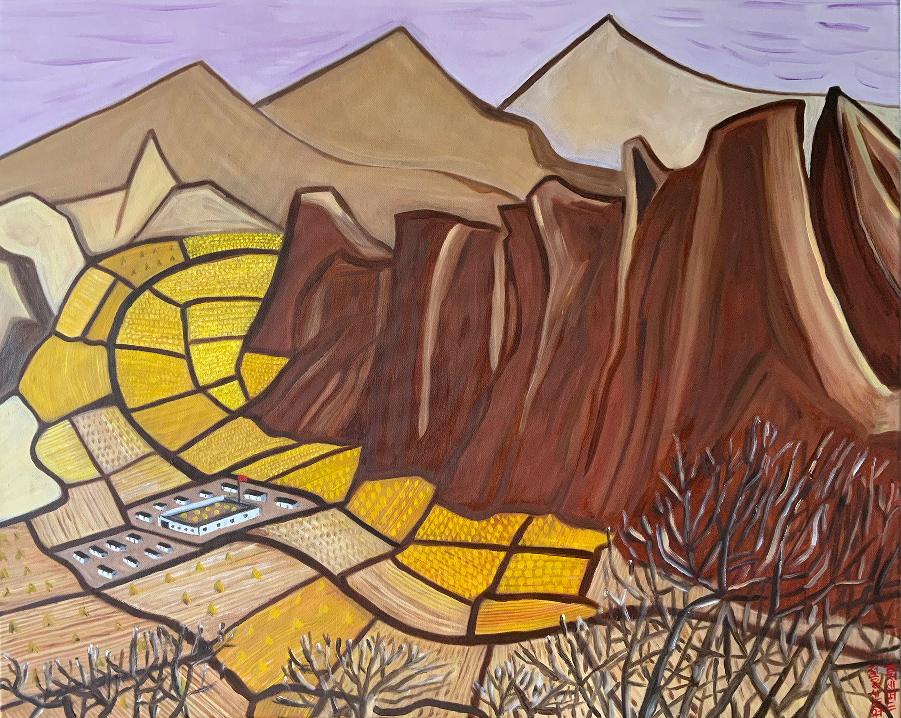 Cholong-san Maengsangun North Korea, 90 x 70cm Oil on canvas 2020