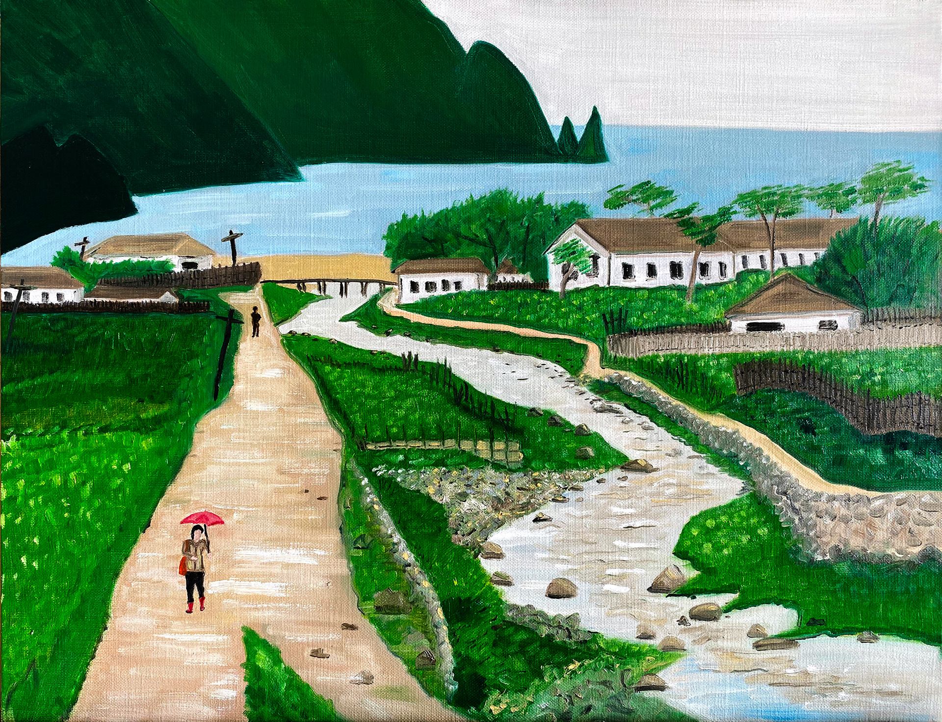 Haechilbo-san Myeongcheon-gun North Korea, 60 x 50cm oil on canvas 2020 (SOLD)