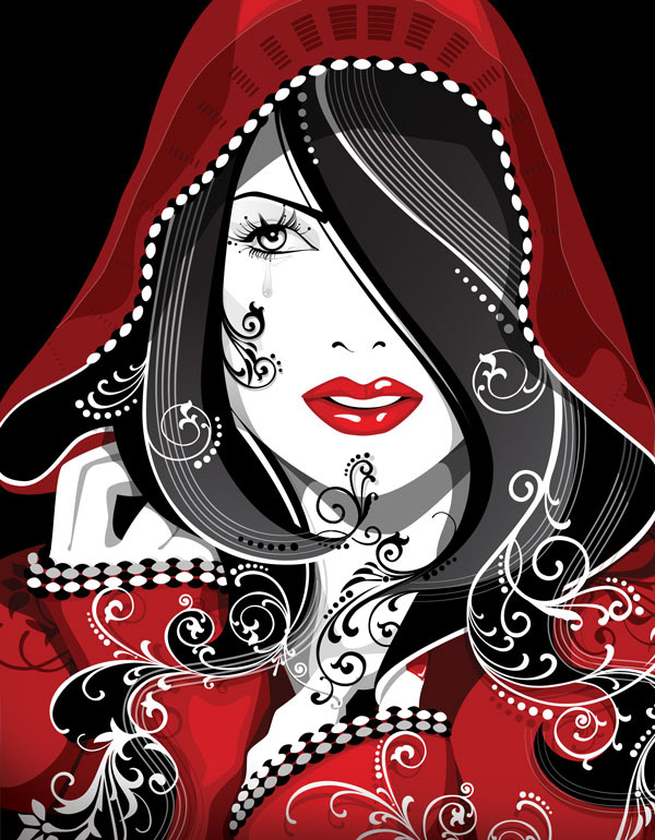 Unhappy Beauty - Illustrator drawing