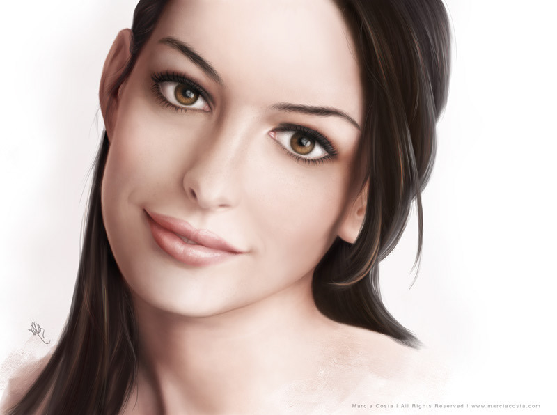 Anne Hathaway - Photoshop Painting