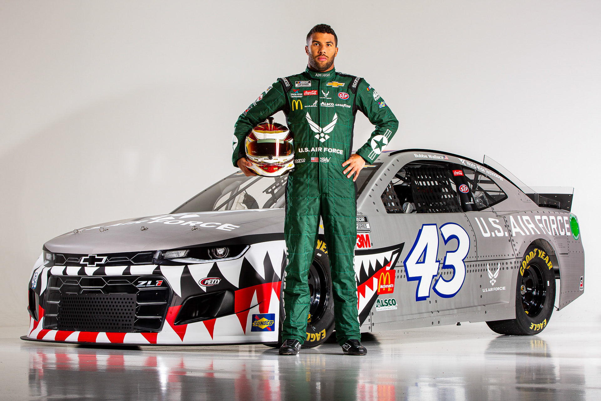 Bubba Wallace, Air Force #43 Richard Petty Motorsports Chevrolet Camaro