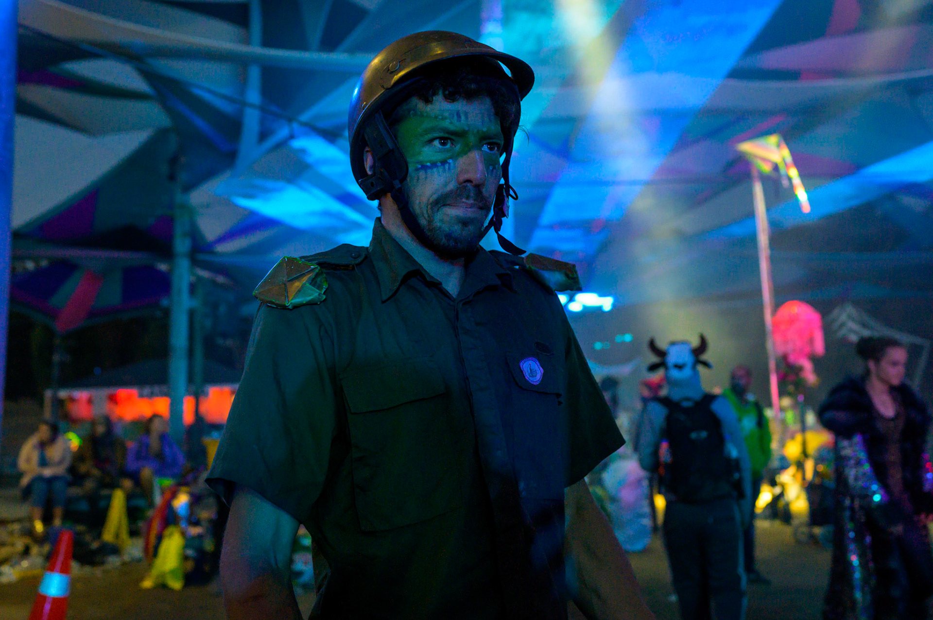 Nathan at early morning Market stage cleanup