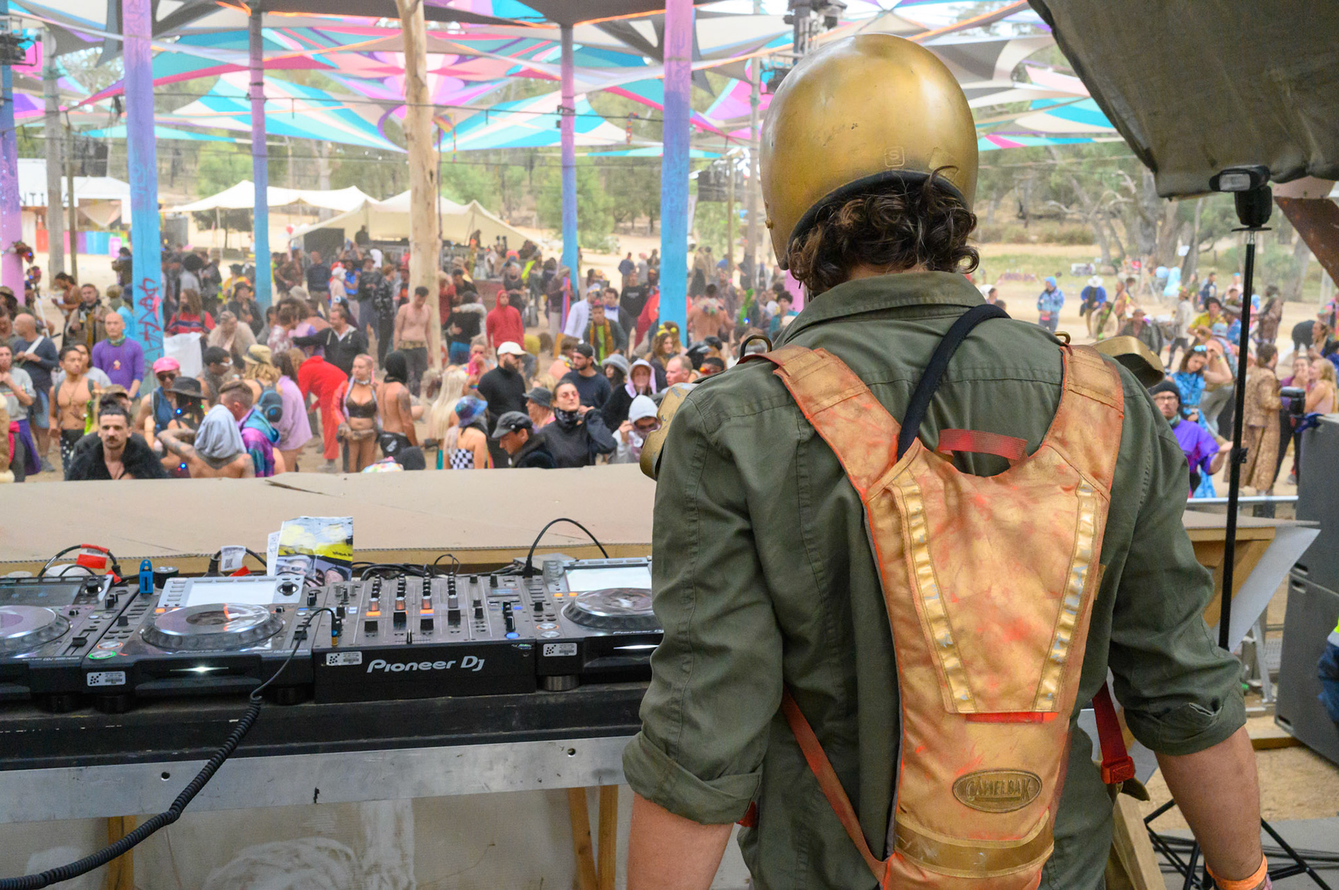 Joe at Market stage cleanup