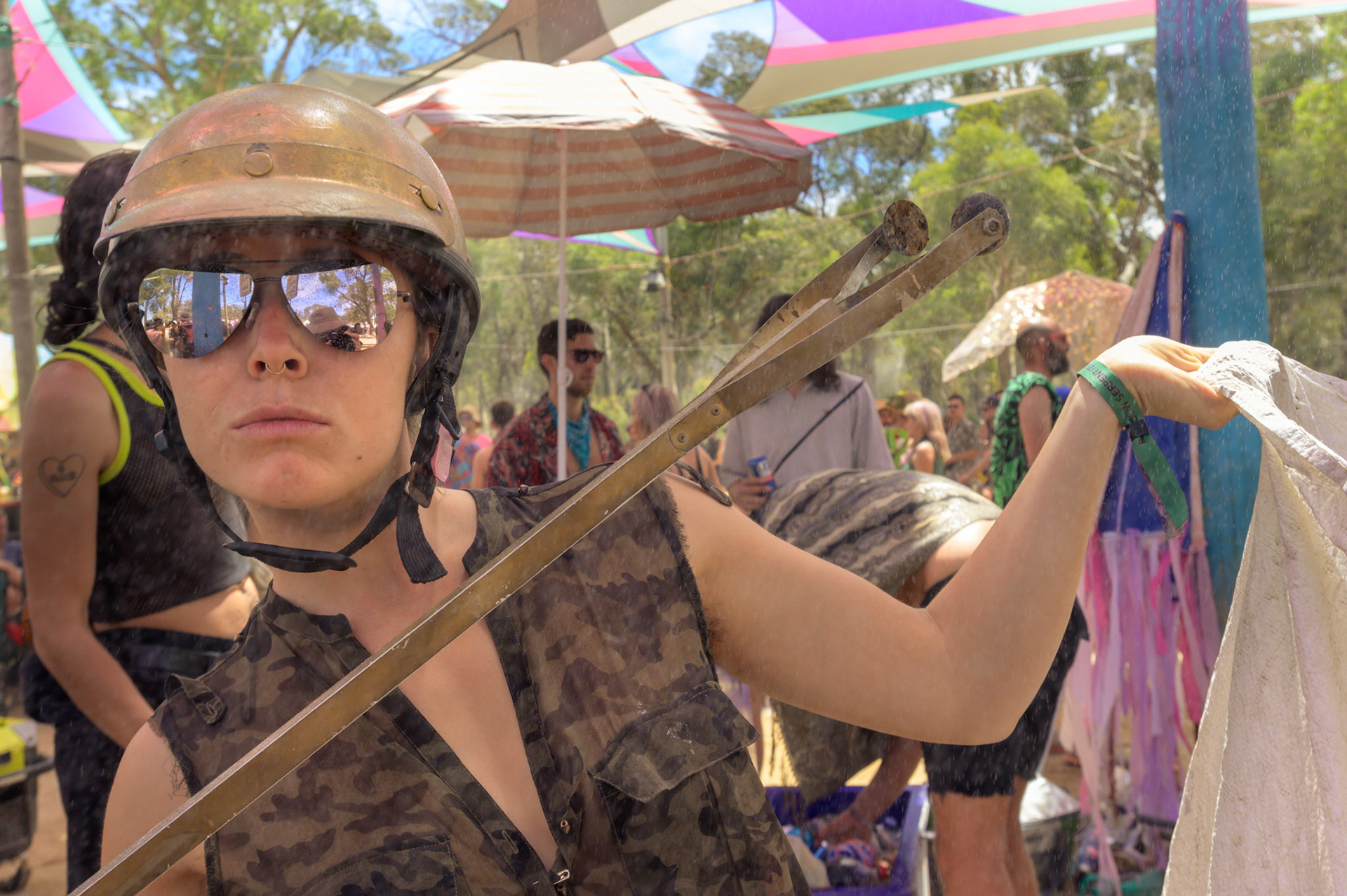 Mila at Market stage cleanup