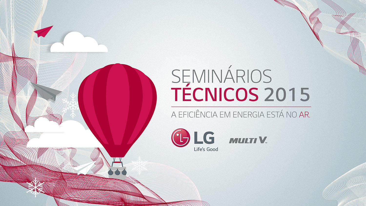 Visual design for a event focused on LG air conditioning systems training to architects, and civil engineers.