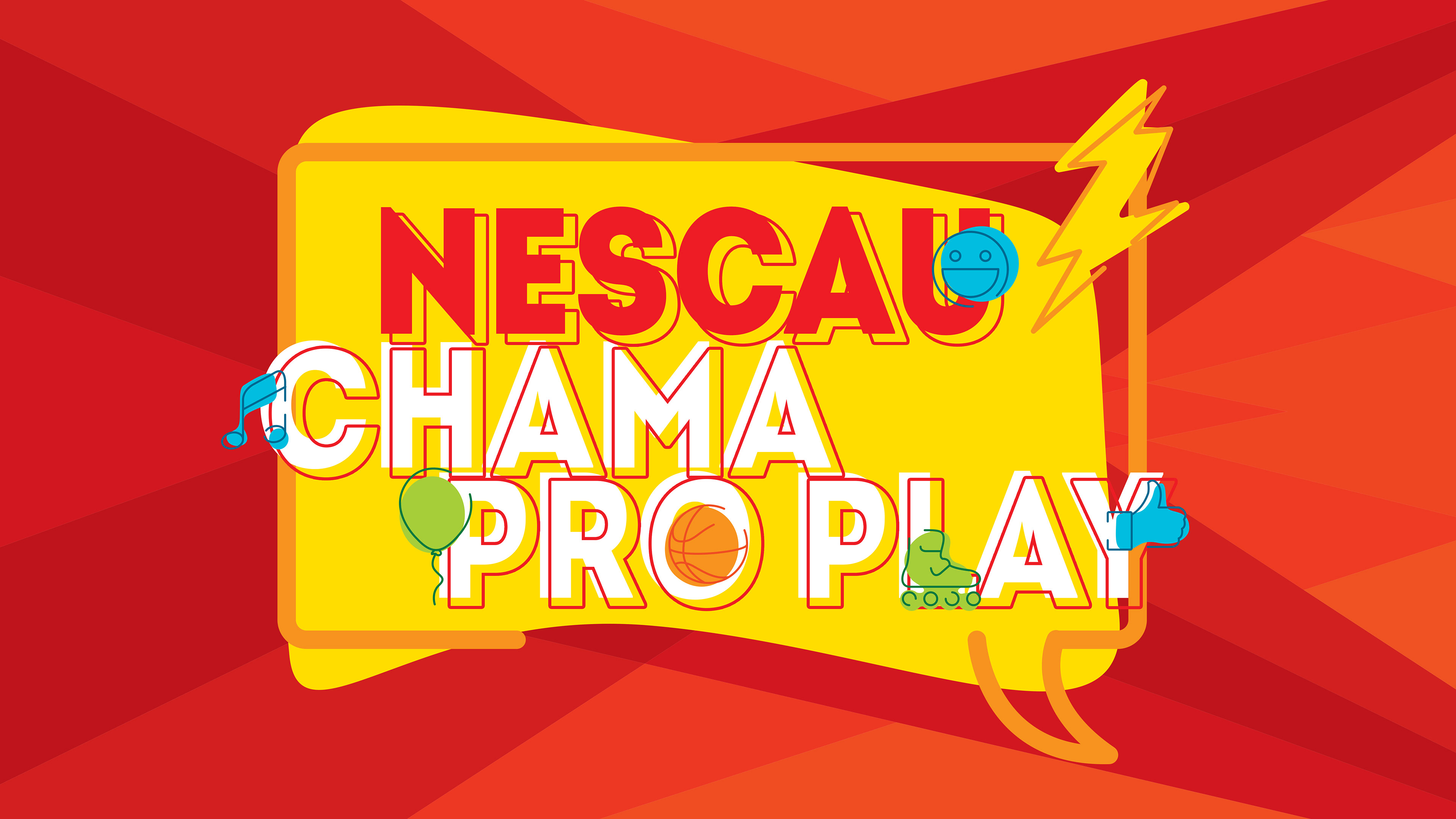 Visual design for a Nescau promotional campaign inviting consumers to play games for prizes and Nescau gifts.
