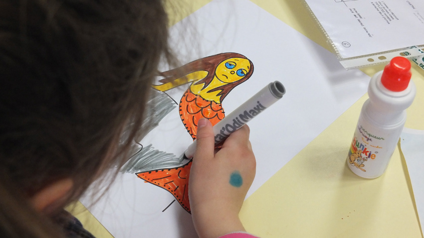 L’atelier de coloriage (Crédit photo THV)