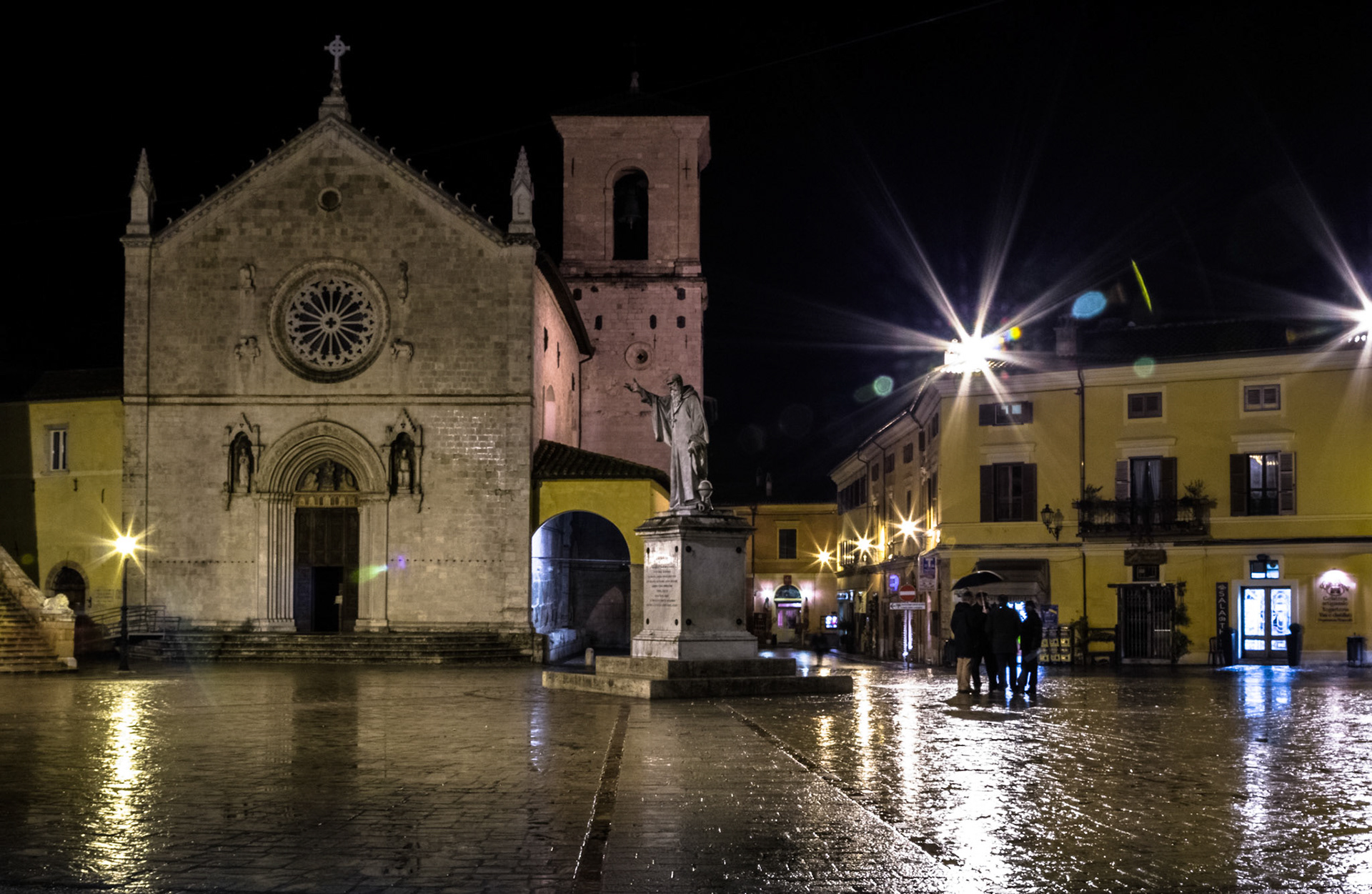 La bella piazza nel comune di Norcia, famosa anche per il tartufo nero pregiato