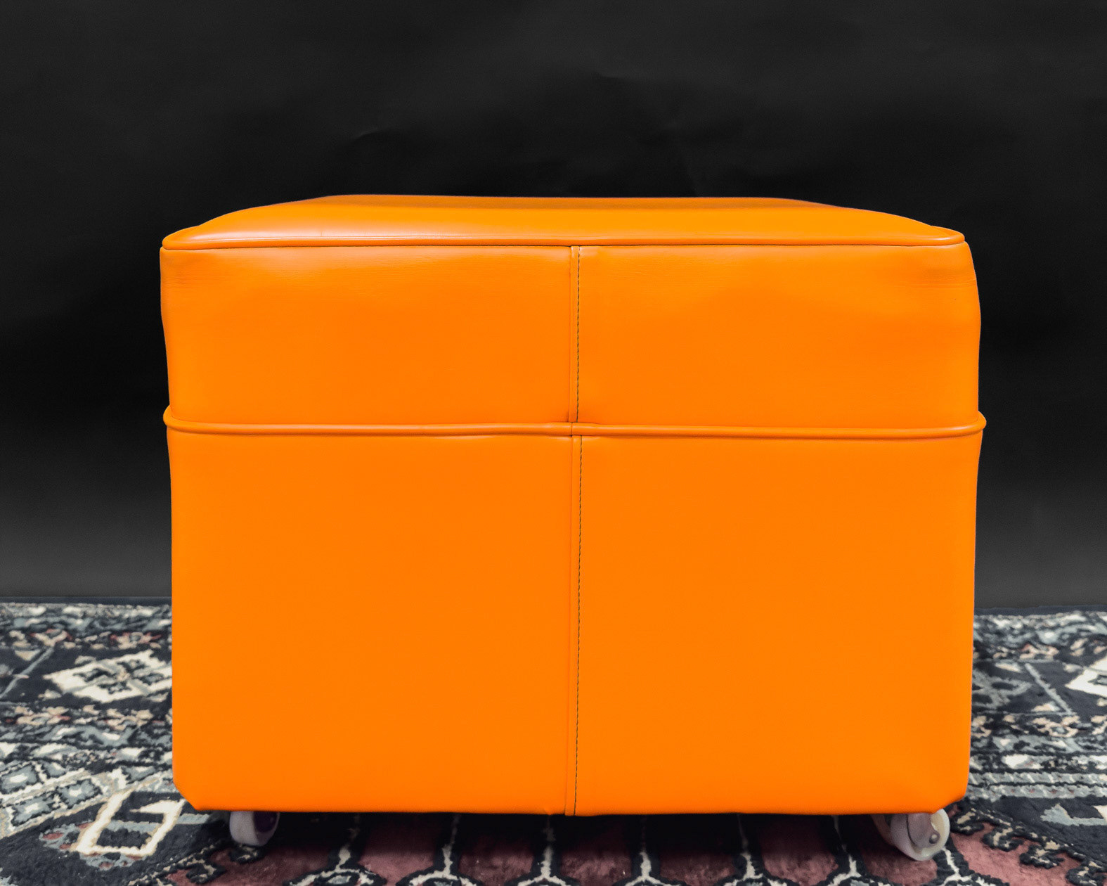 Retro 70s Orange Footstool