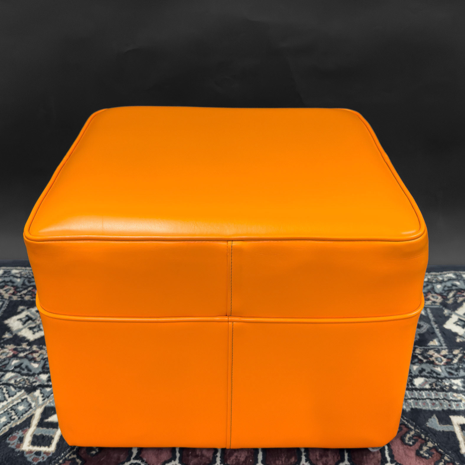 Retro 70s Orange Footstool
