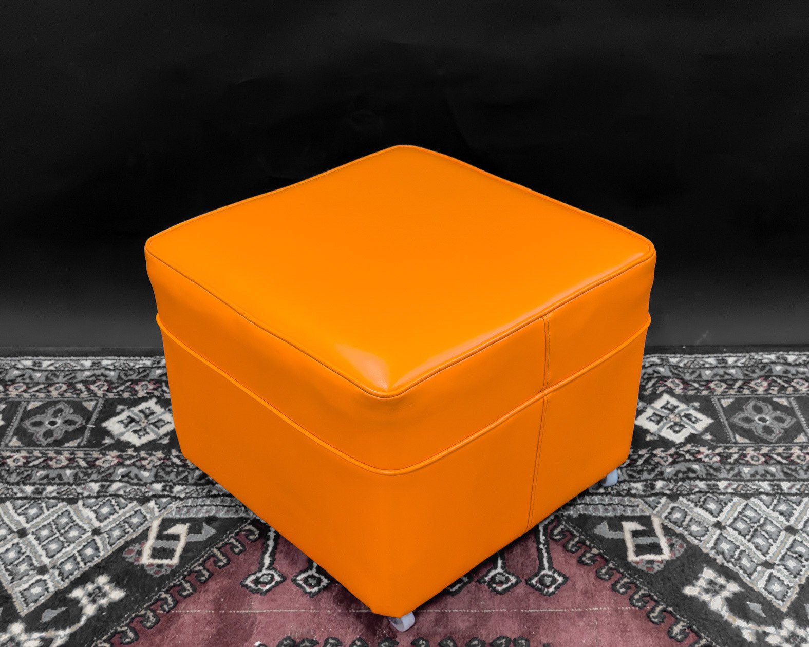 Retro 70s Orange Footstool
