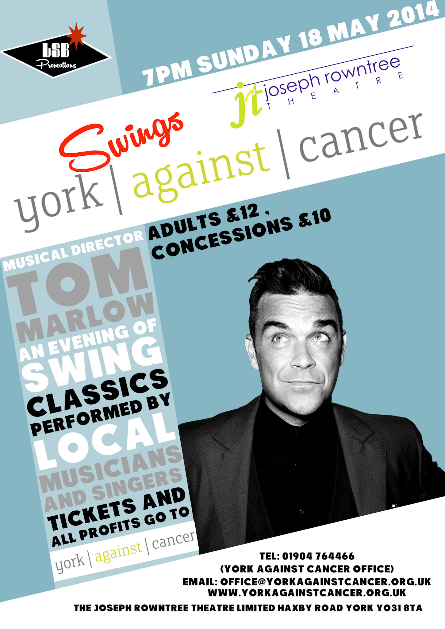 York Swings Against Cancer Poster Robbie
