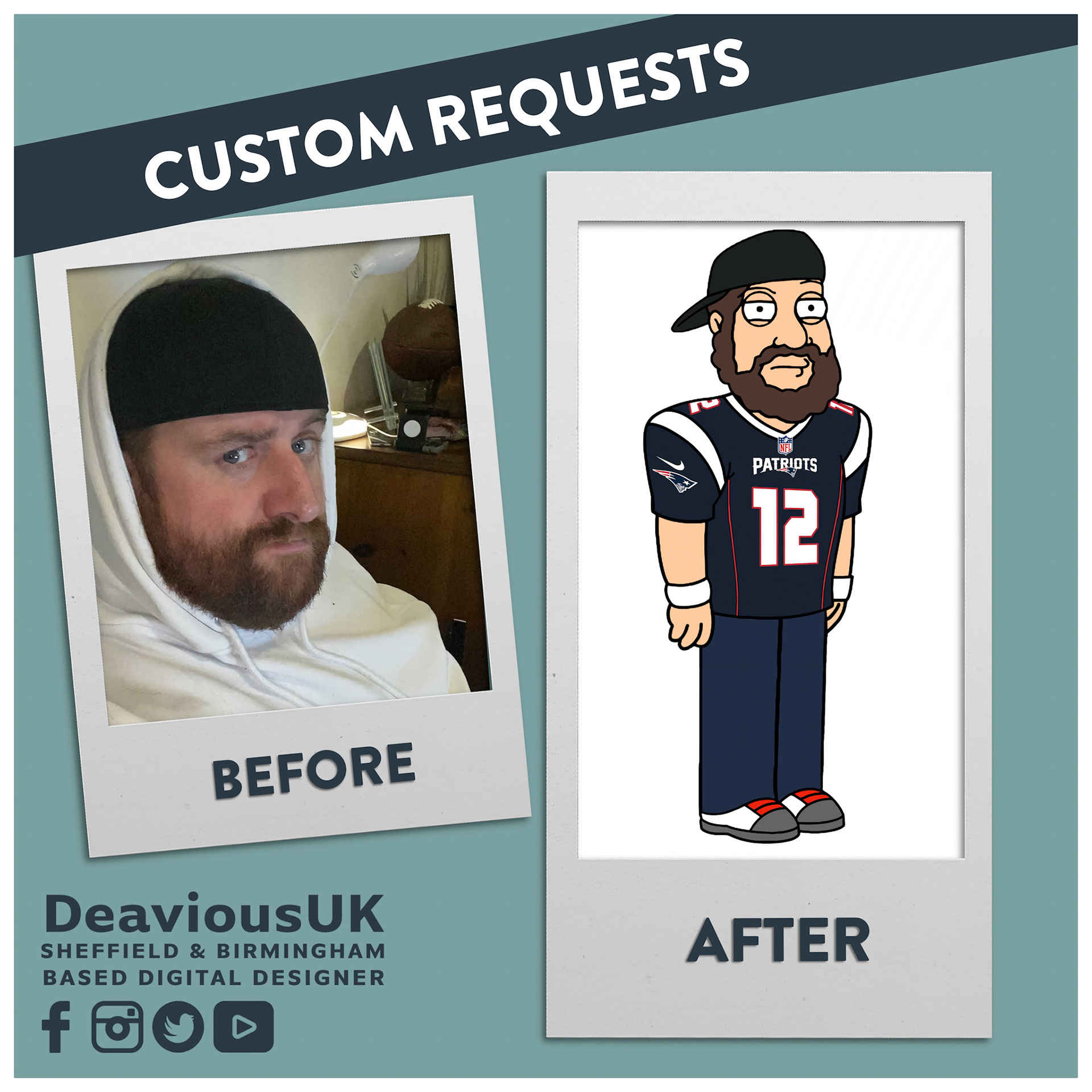 Custom Request - Patriot Tom Before and After