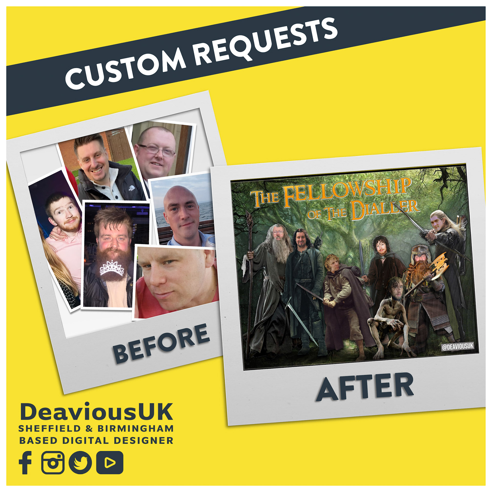 Custom Request - The Fellowship Of The Dialler Before and After