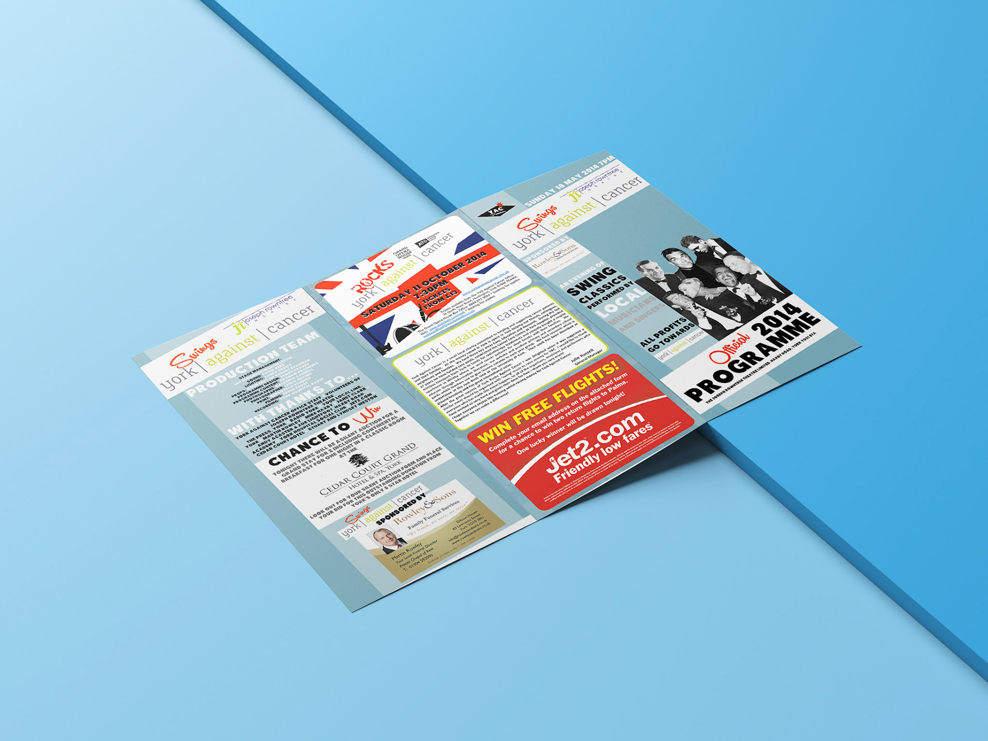 York Swings Against Cancer Leaflet Mockup