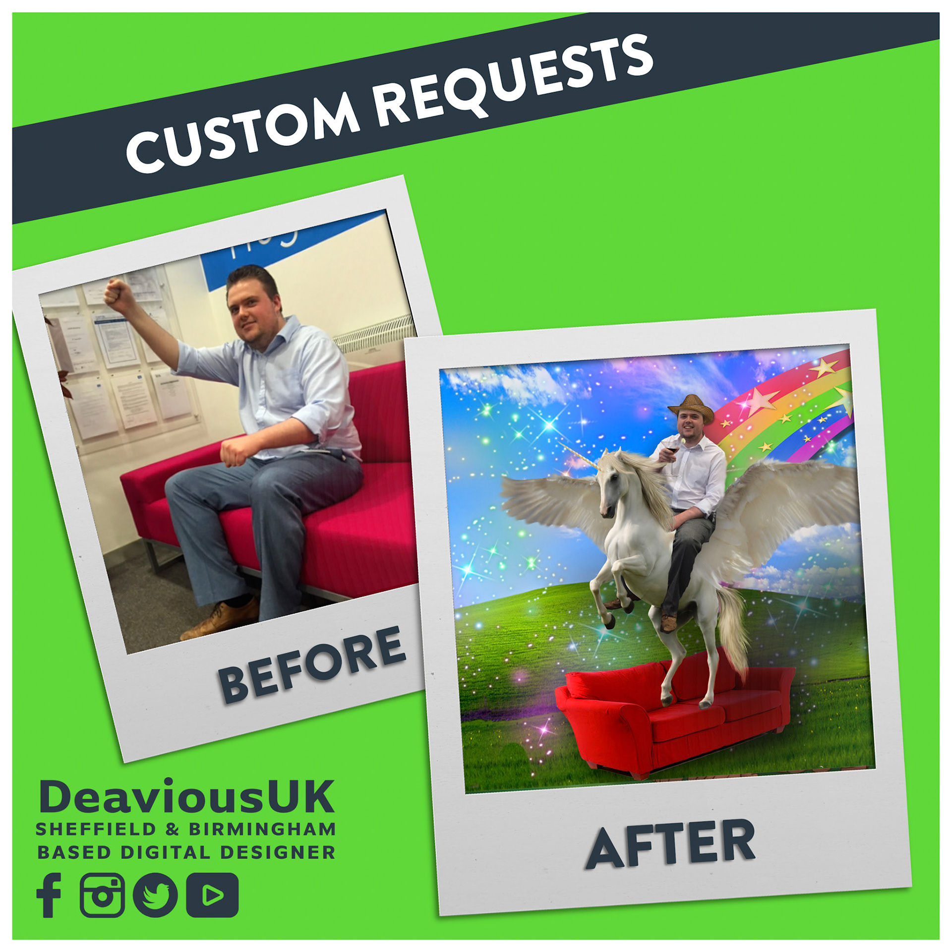 Custom Request - Josh On Unicorn