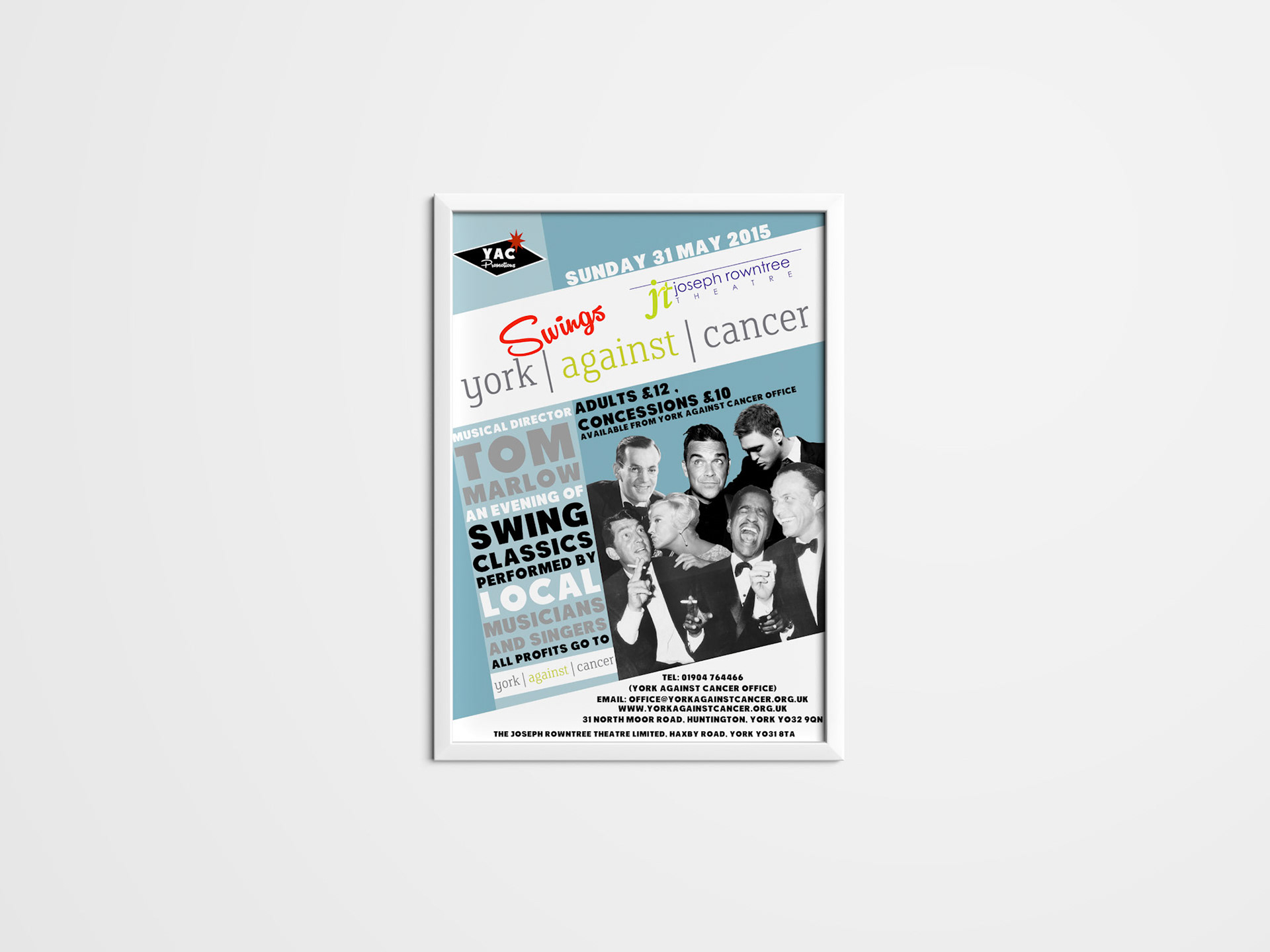 York Swings Against Cancer Poster Mockup