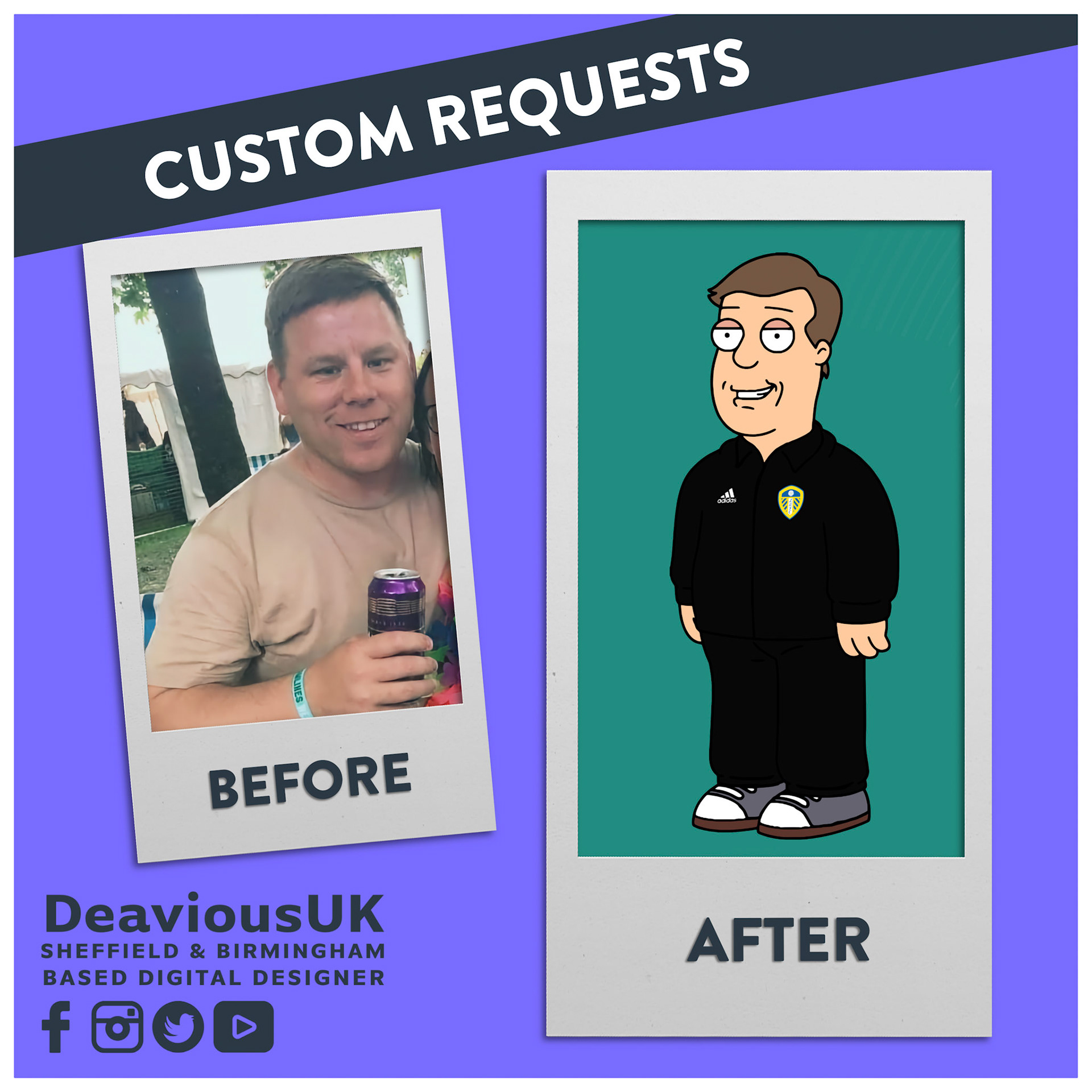 Custom Request - Gary At The Park Character Before and After