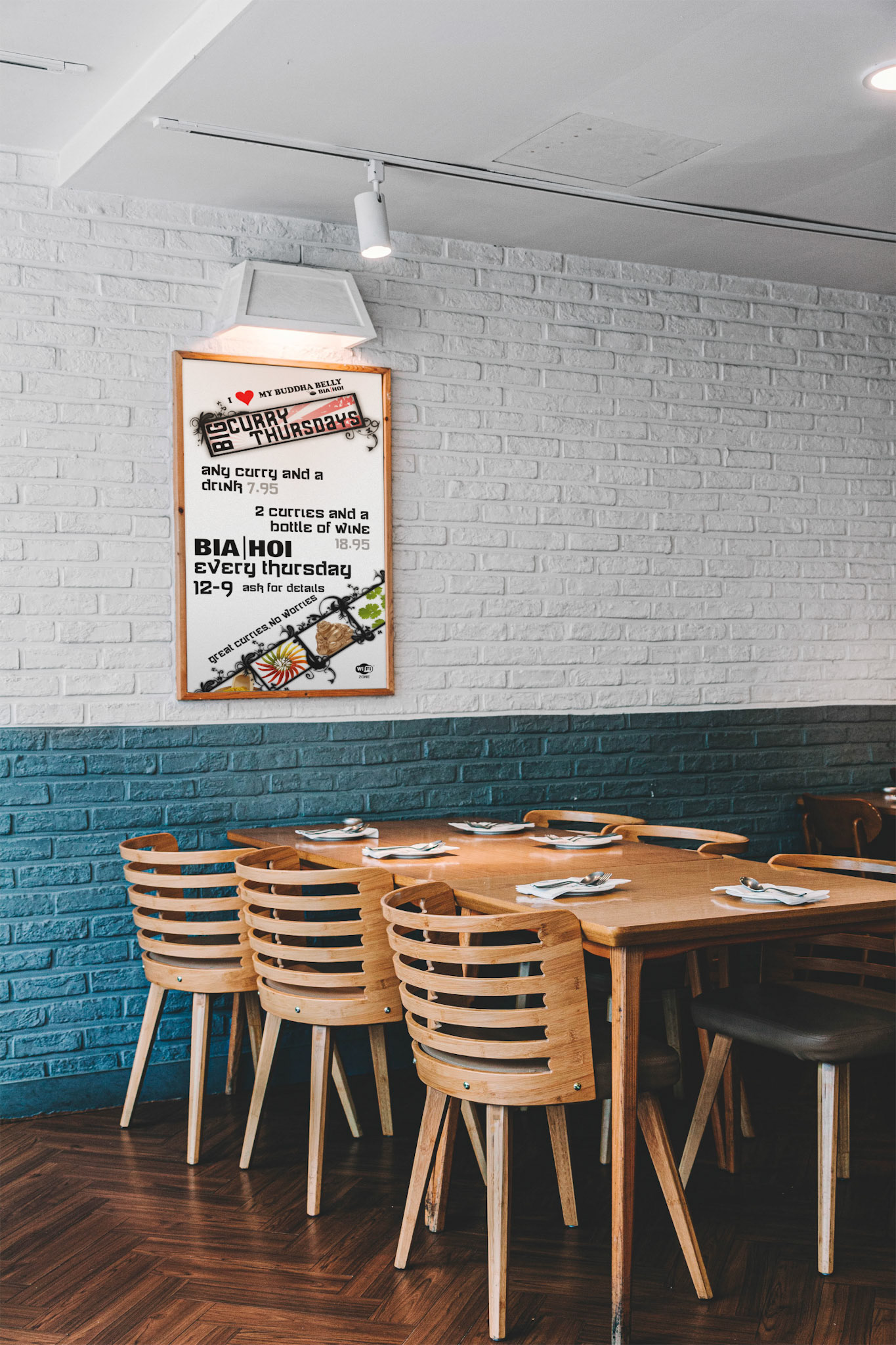 Bia Hoi Big Curry Thursdays Food Poster Mockup