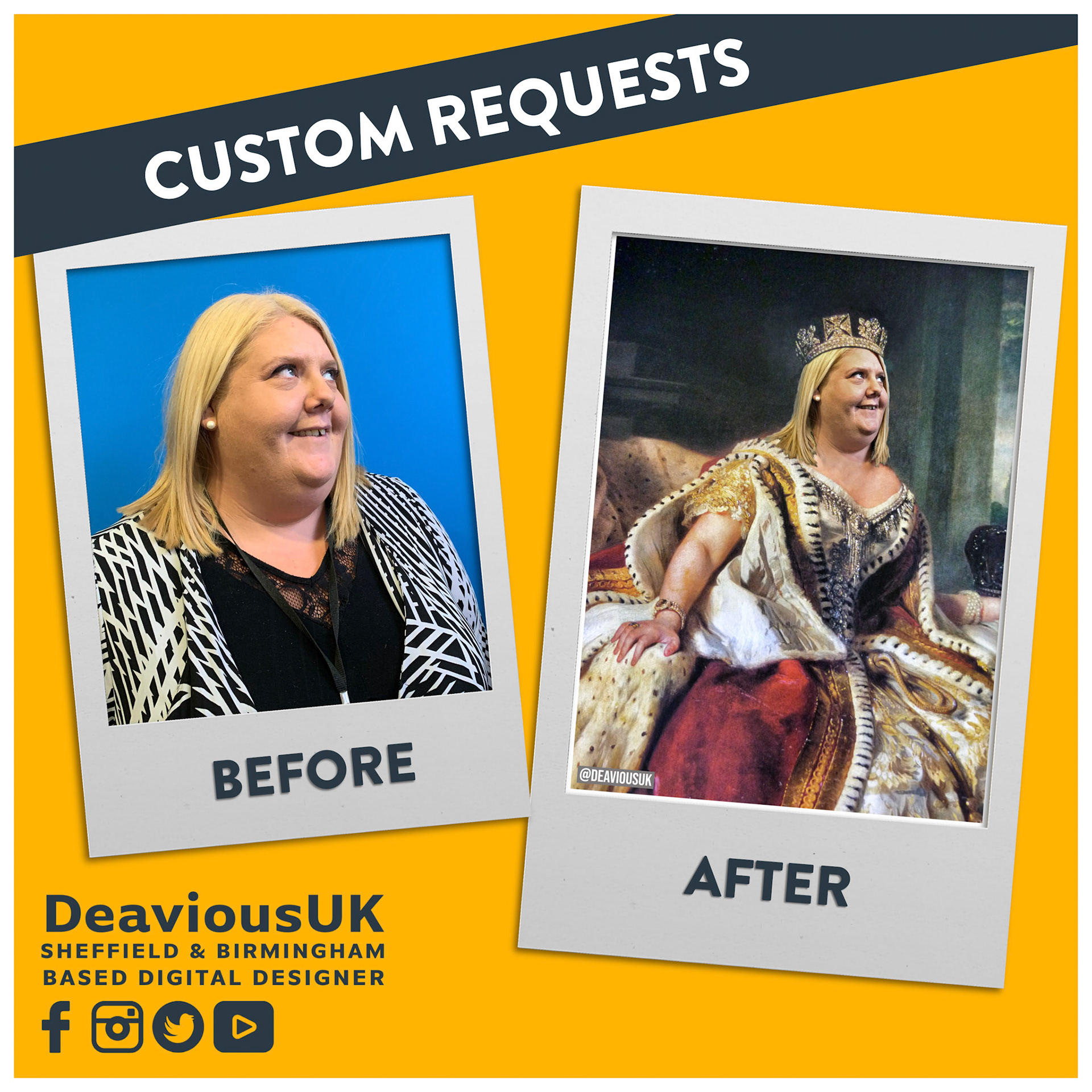 Custom Royalty Portraits - Dani Before and After