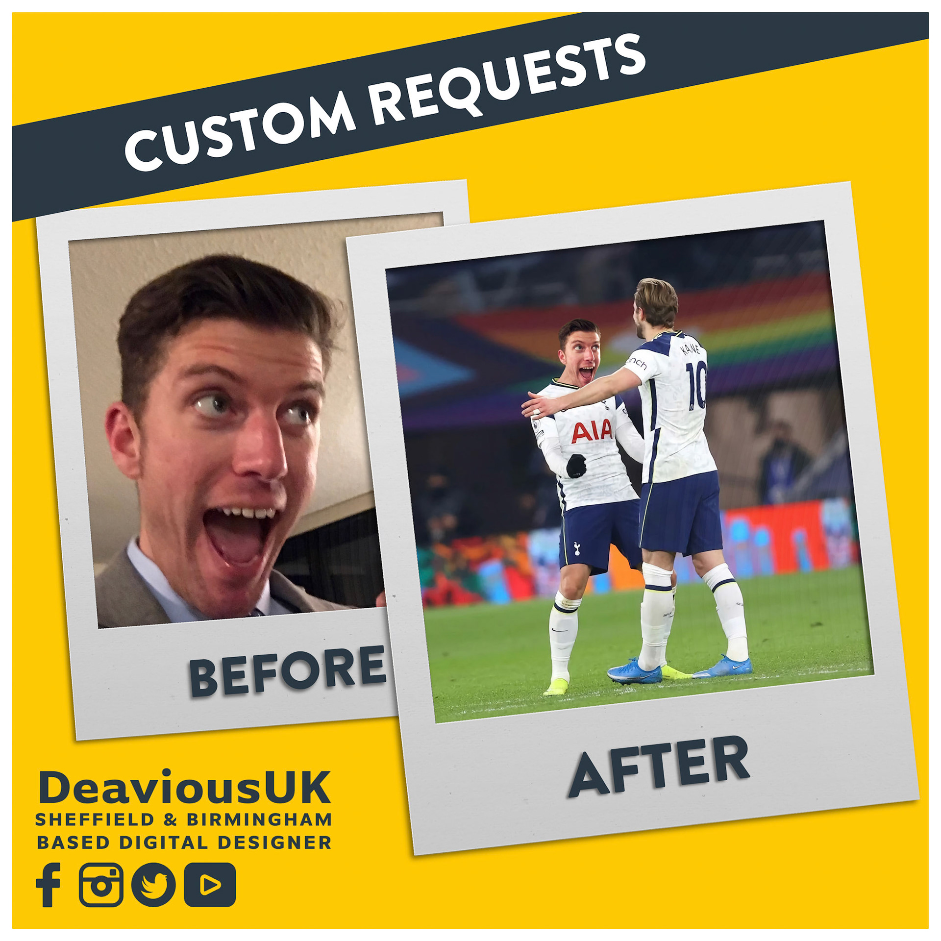 Custom Request - Quick Football Swap Before and After