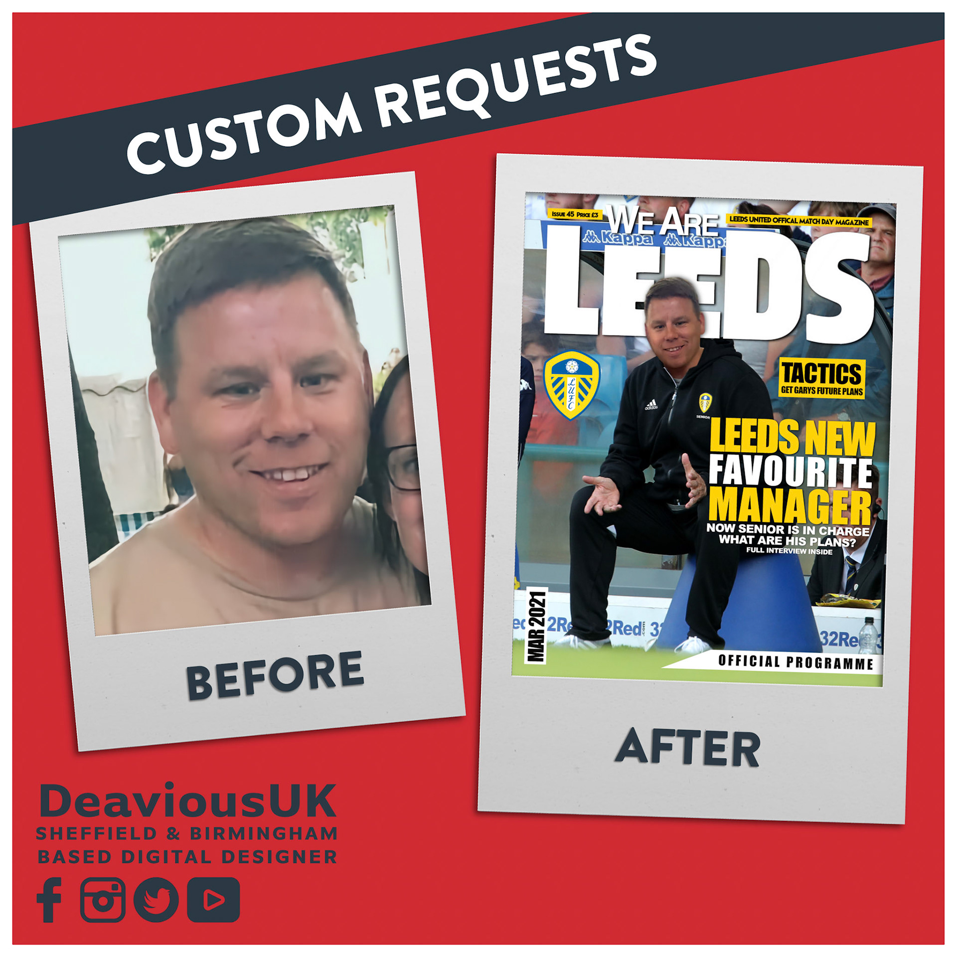 Custom Request - Gary Leeds Programme Before and After