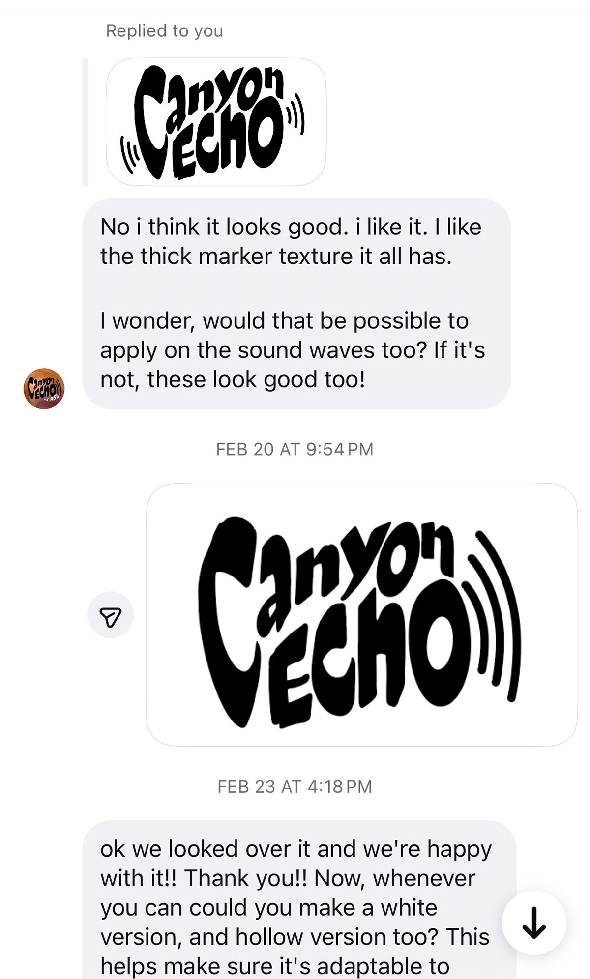 Feedback received on previous iteration