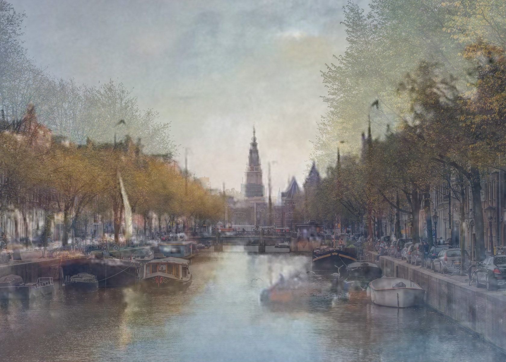 Gelderse kade met zicht op Zuiderkerk en de Waag