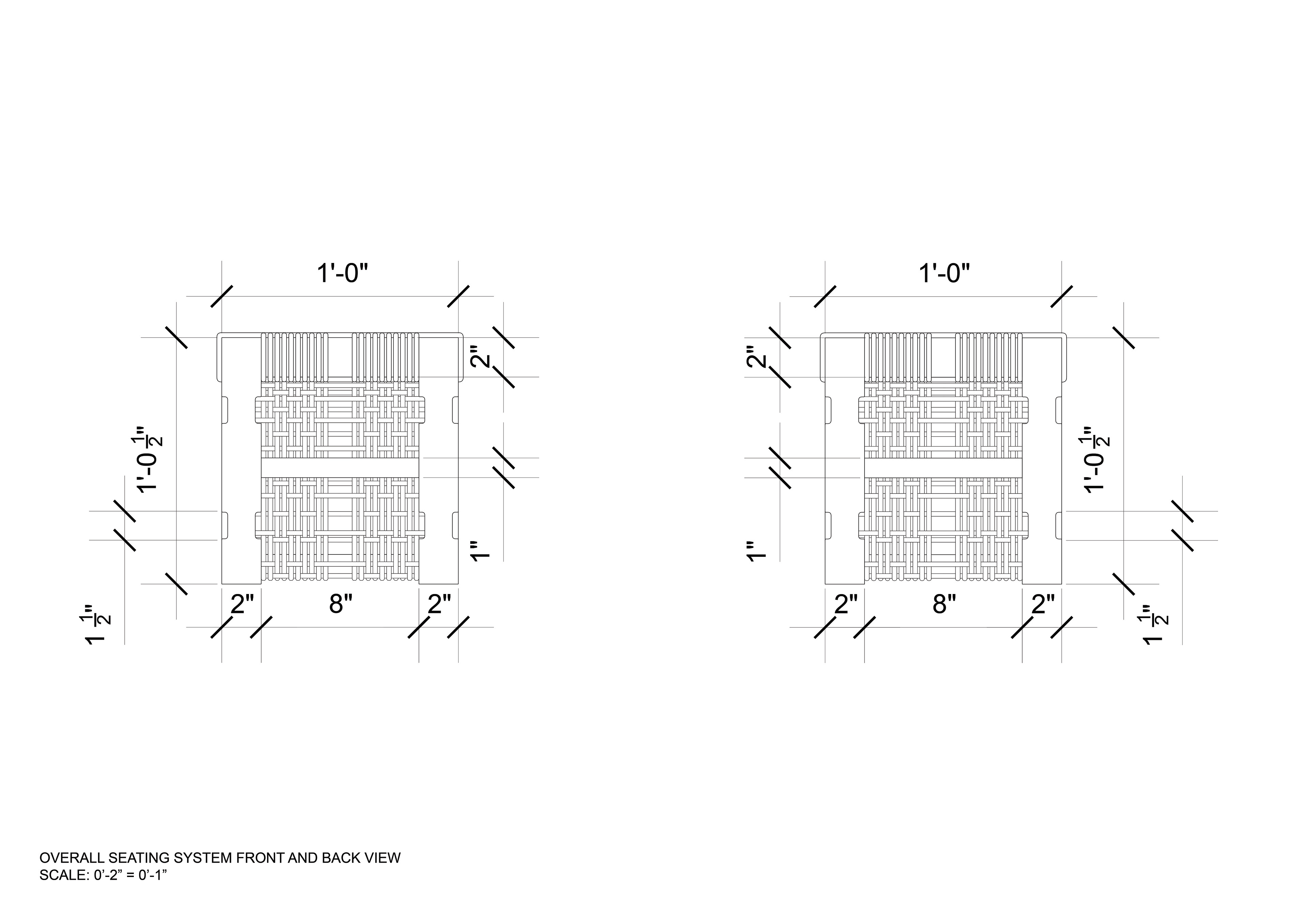 Overall Footstool System Front and Back View