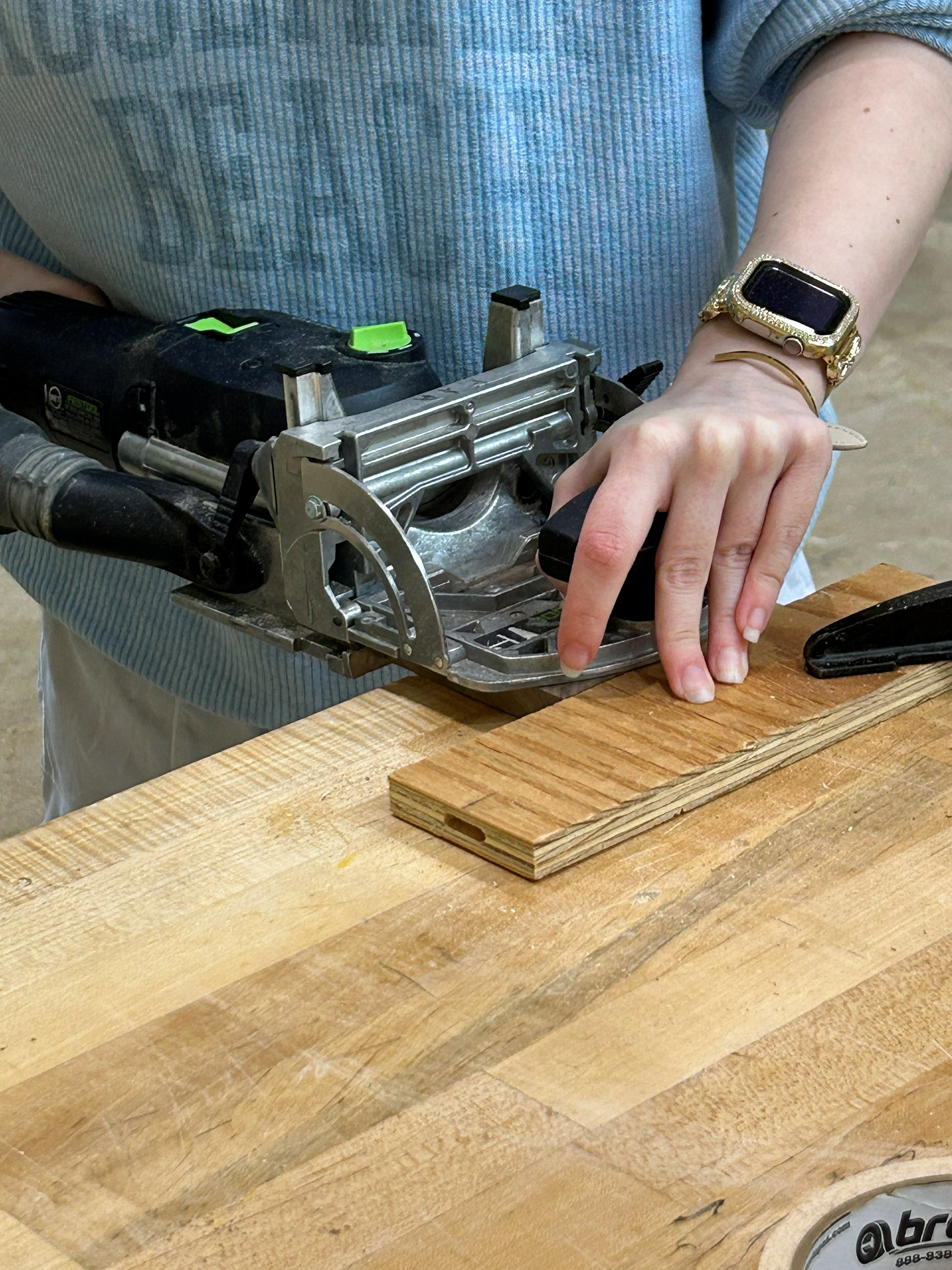 Image 18 | Using the Domino to Cut a Floating Mortise and Tenon Joint to Create the Structure and Shape of the S-curve Leg